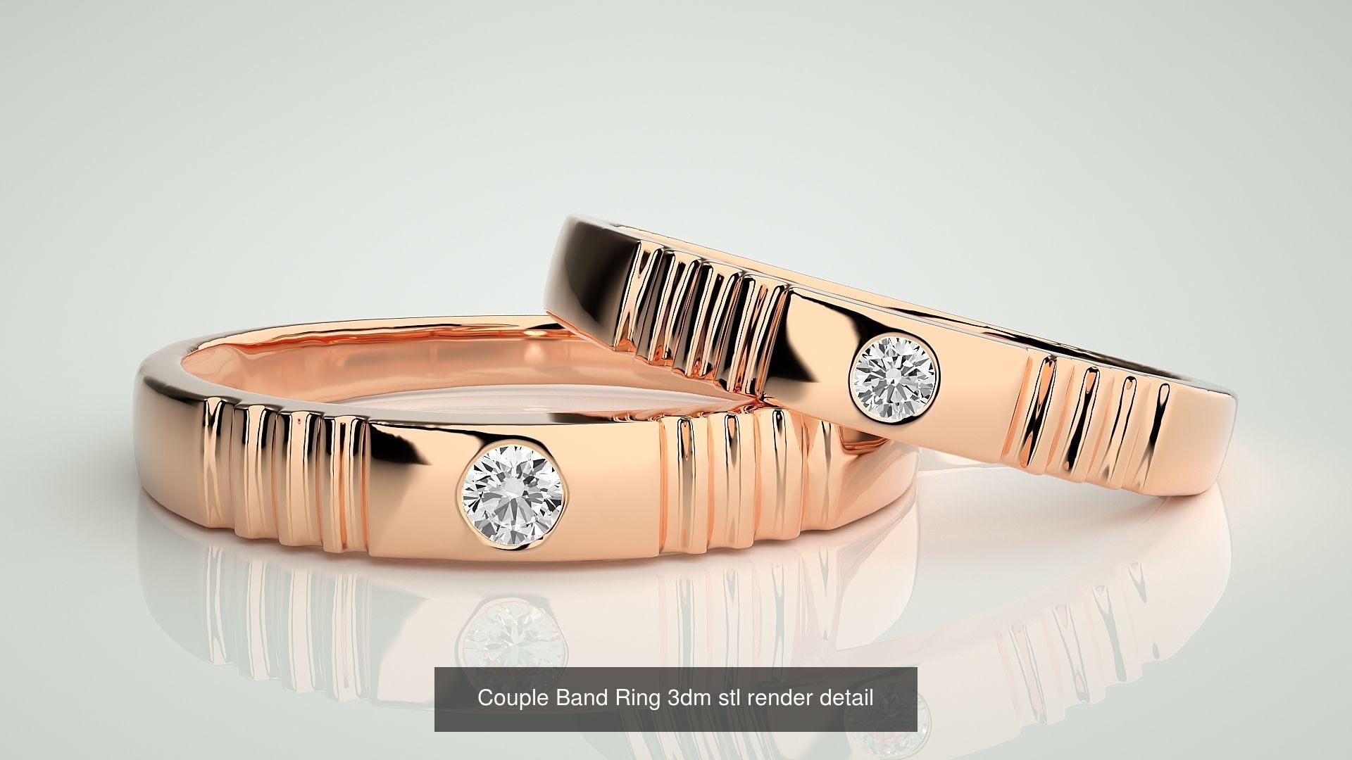 300 Couple Band Ring 3dm stl render detail Part-2  3D Model Collection_80