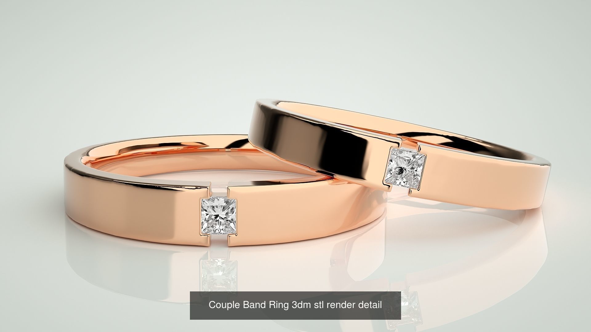 300 Couple Band Ring 3dm stl render detail Part-2  3D Model Collection_82