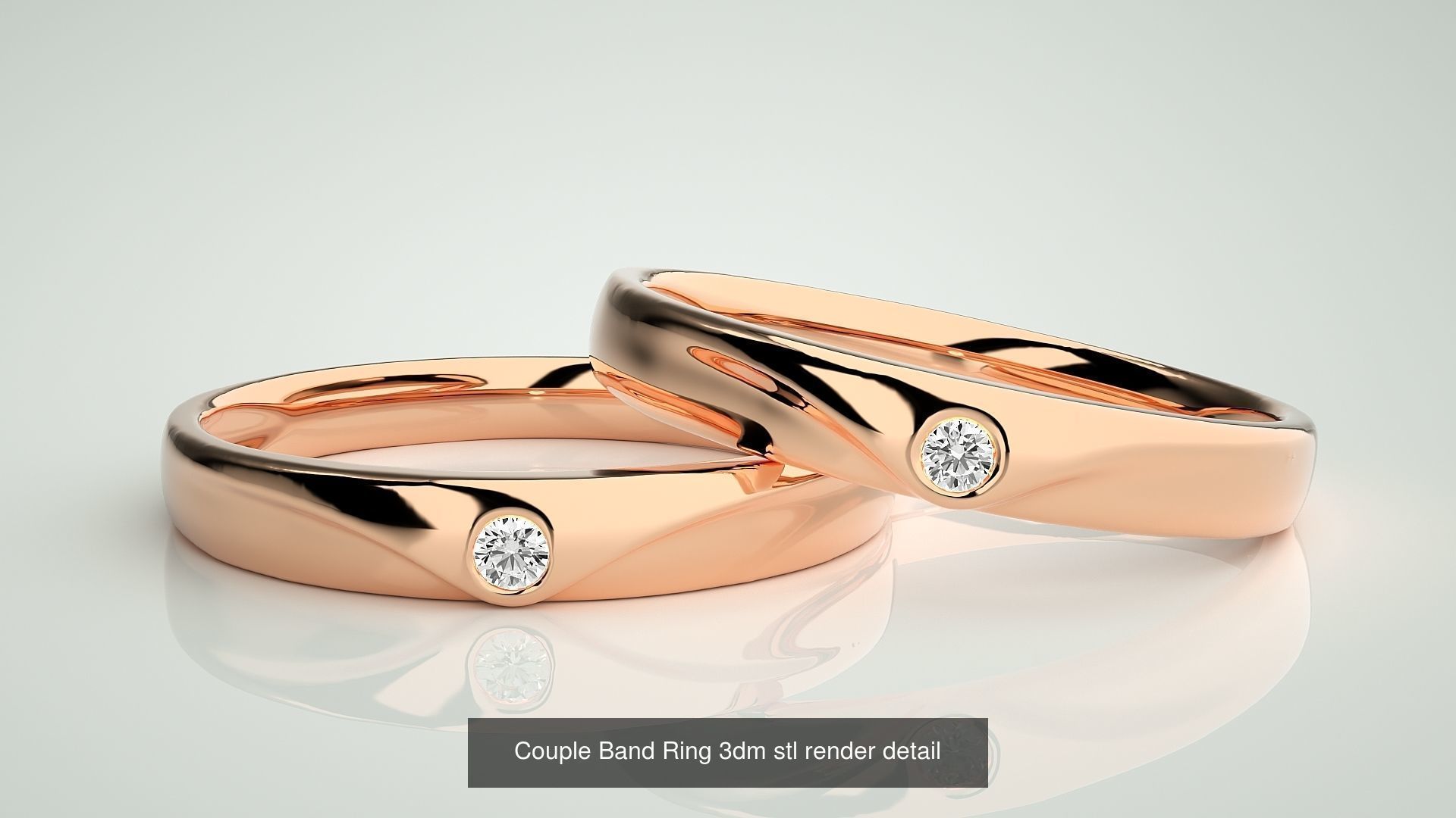 300 Couple Band Ring 3dm stl render detail Part-2  3D Model Collection_139