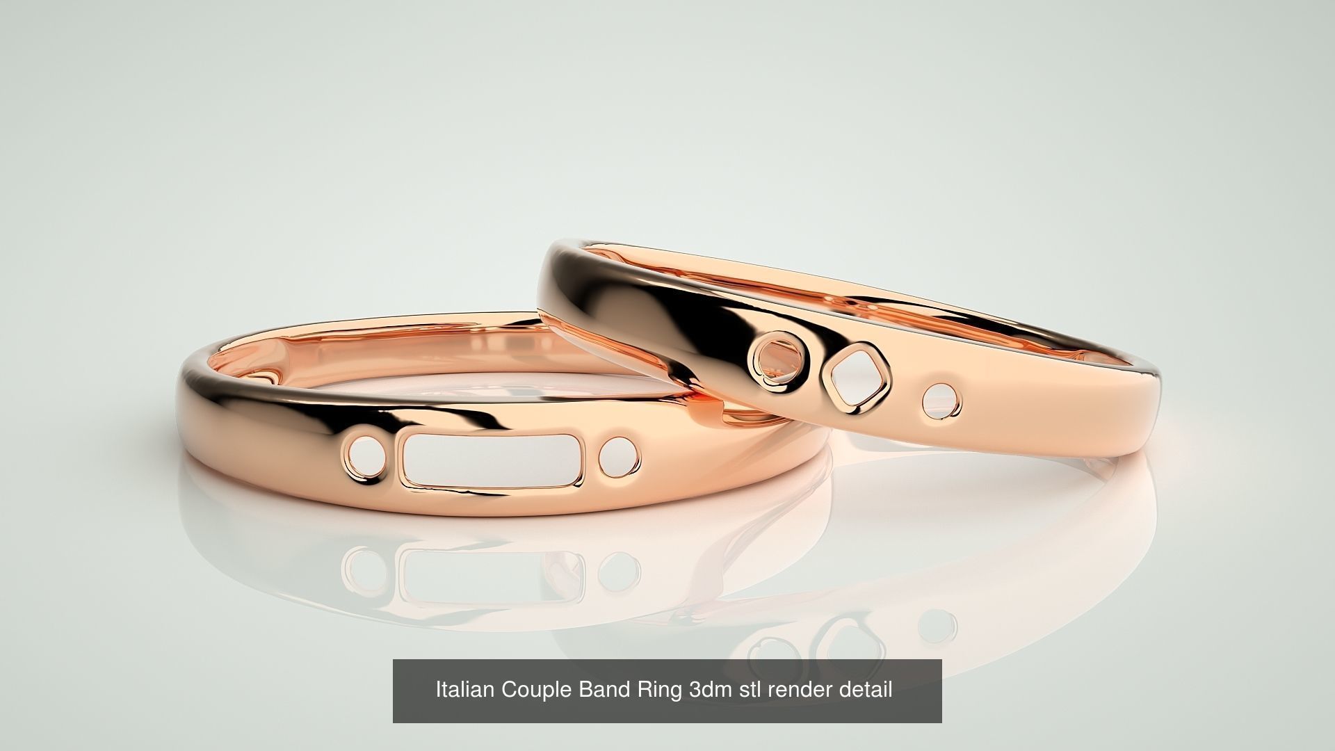 300 Couple Band Ring 3dm stl render detail Part-2  3D Model Collection_75