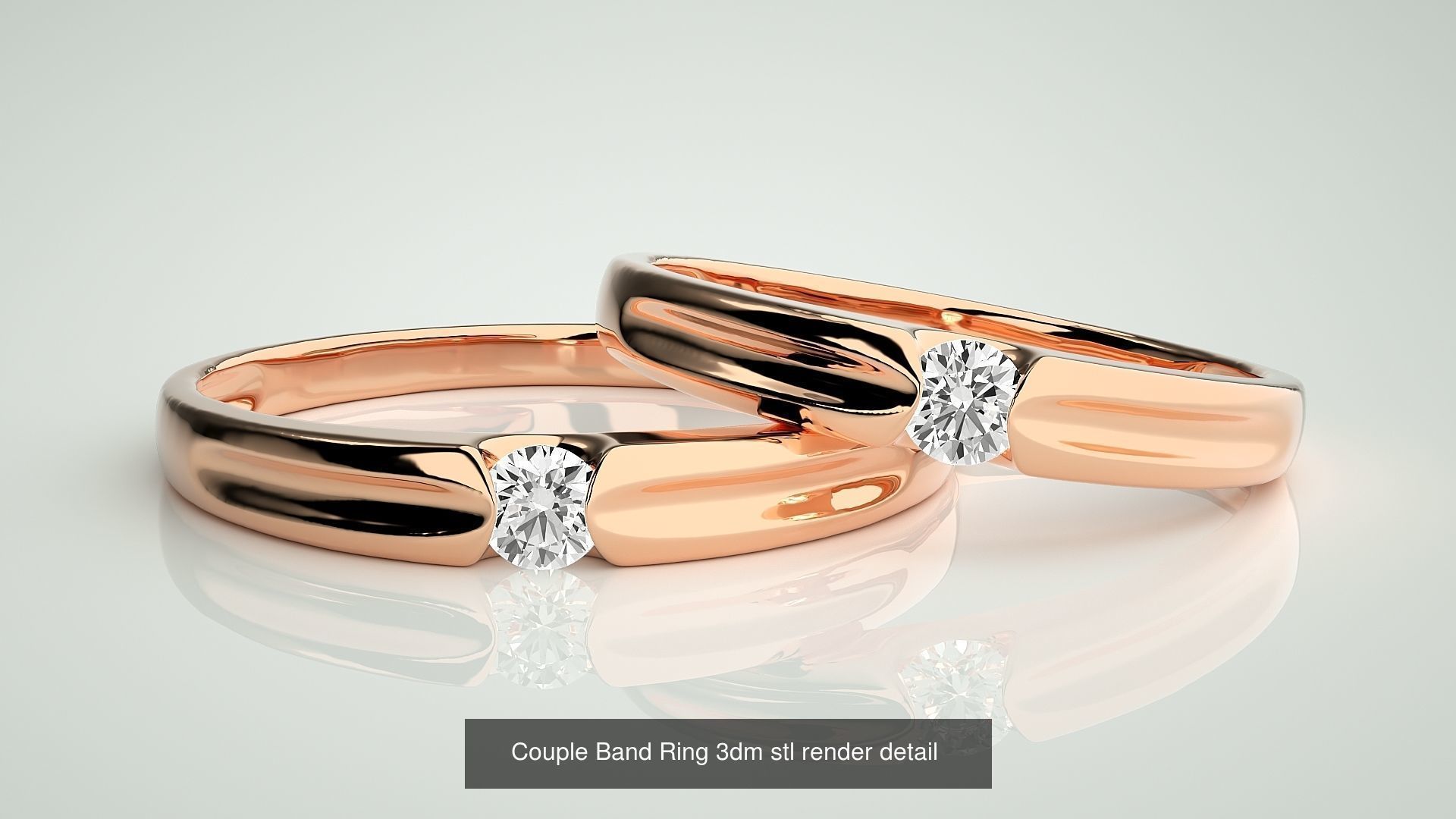 300 Couple Band Ring 3dm stl render detail Part-2  3D Model Collection_58