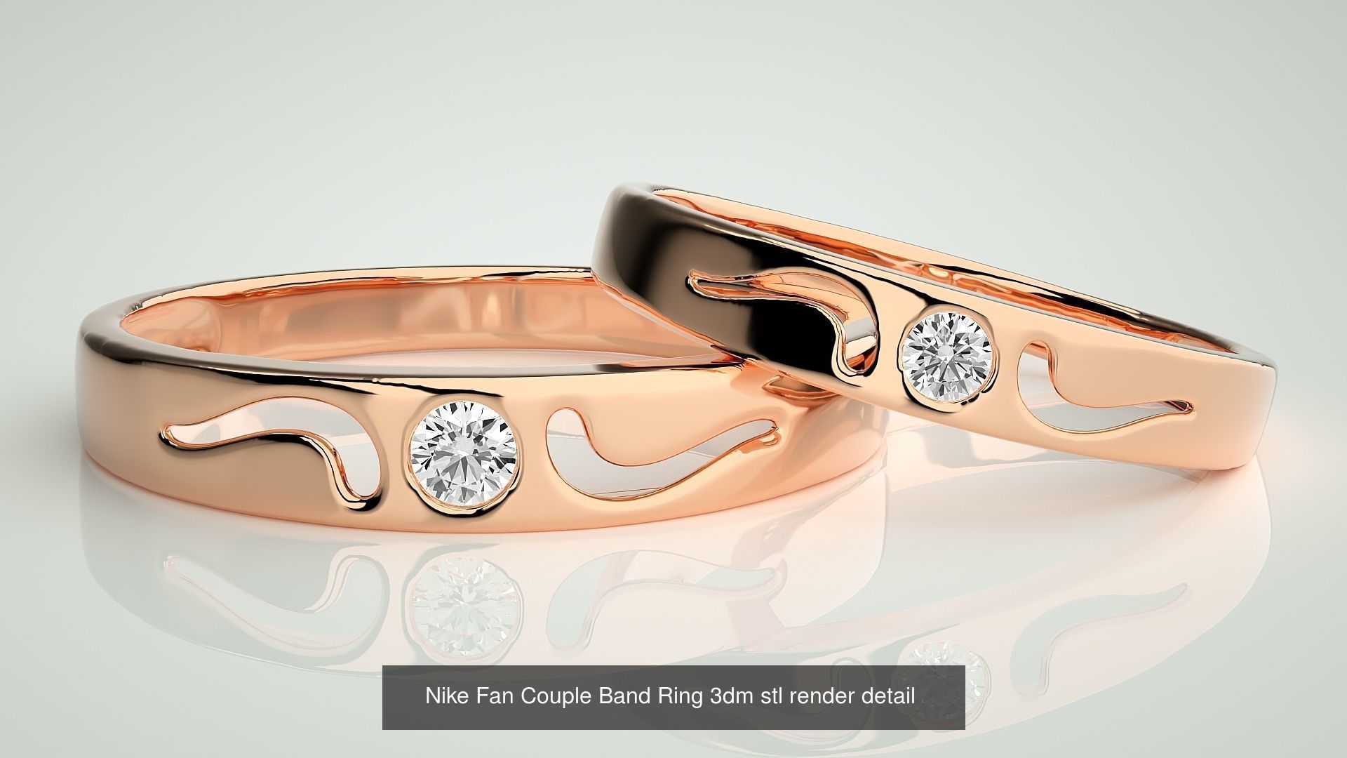 300 Couple Band Ring 3dm stl render detail Part-2  3D Model Collection_68