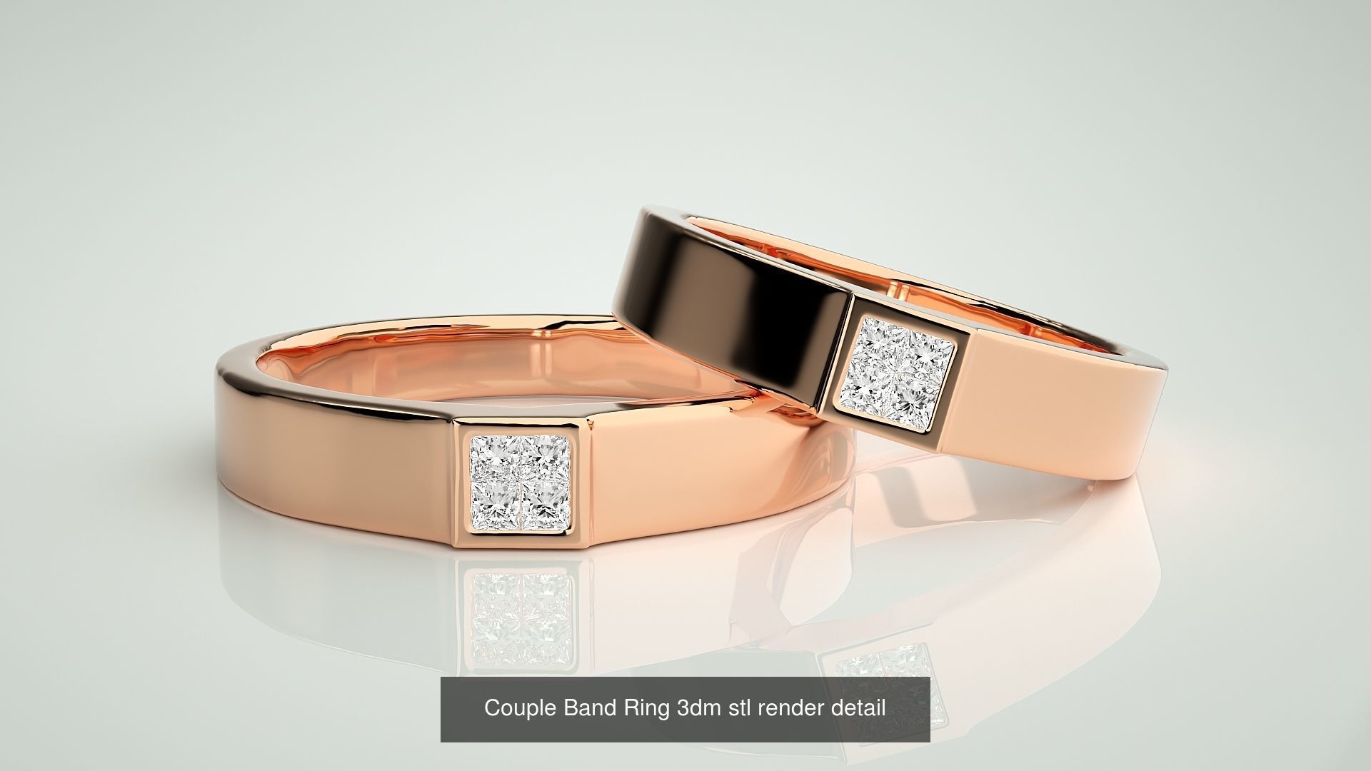300 Couple Band Ring 3dm stl render detail Part-2  3D Model Collection_113