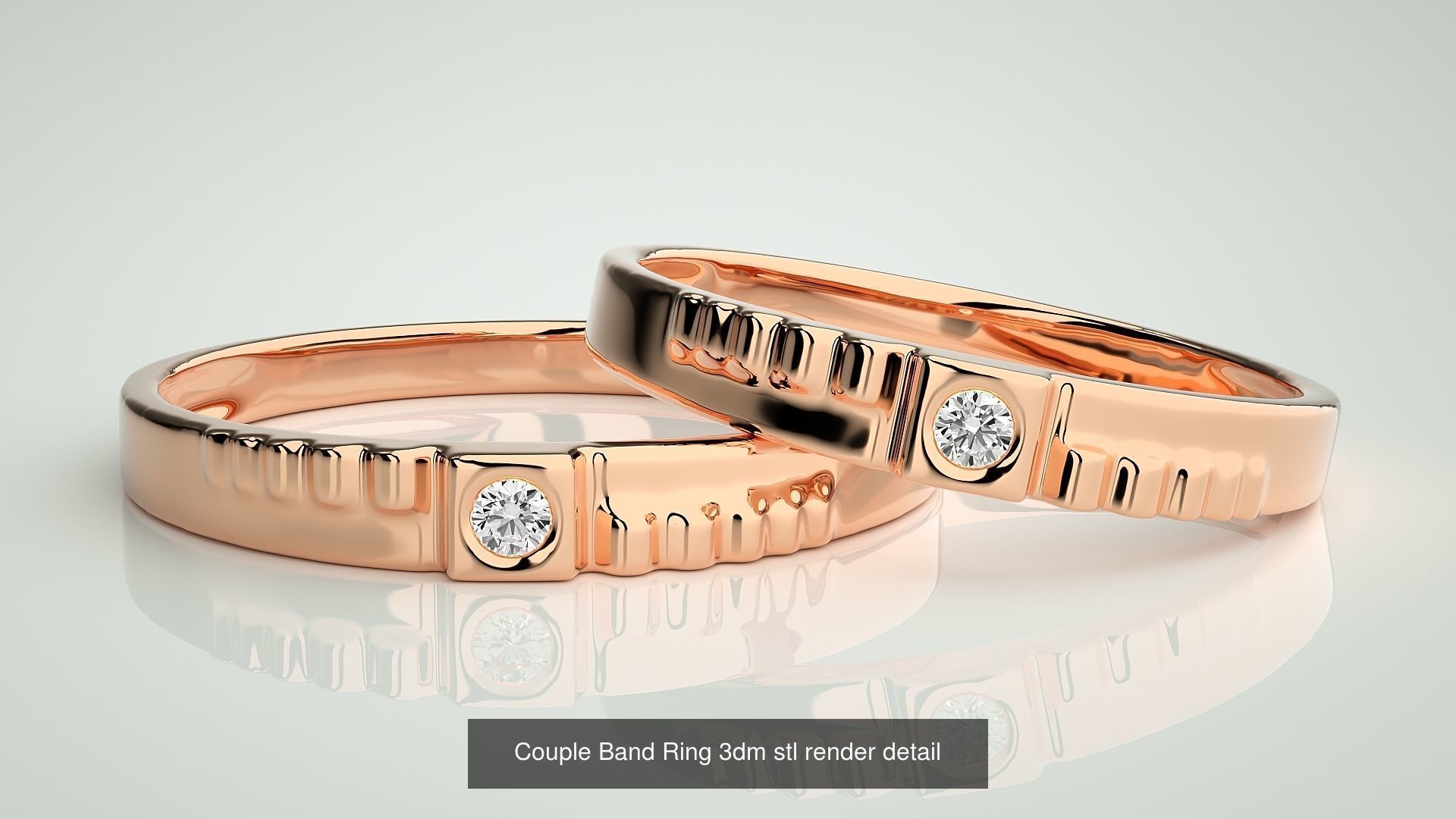 300 Couple Band Ring 3dm stl render detail Part-2  3D Model Collection_74