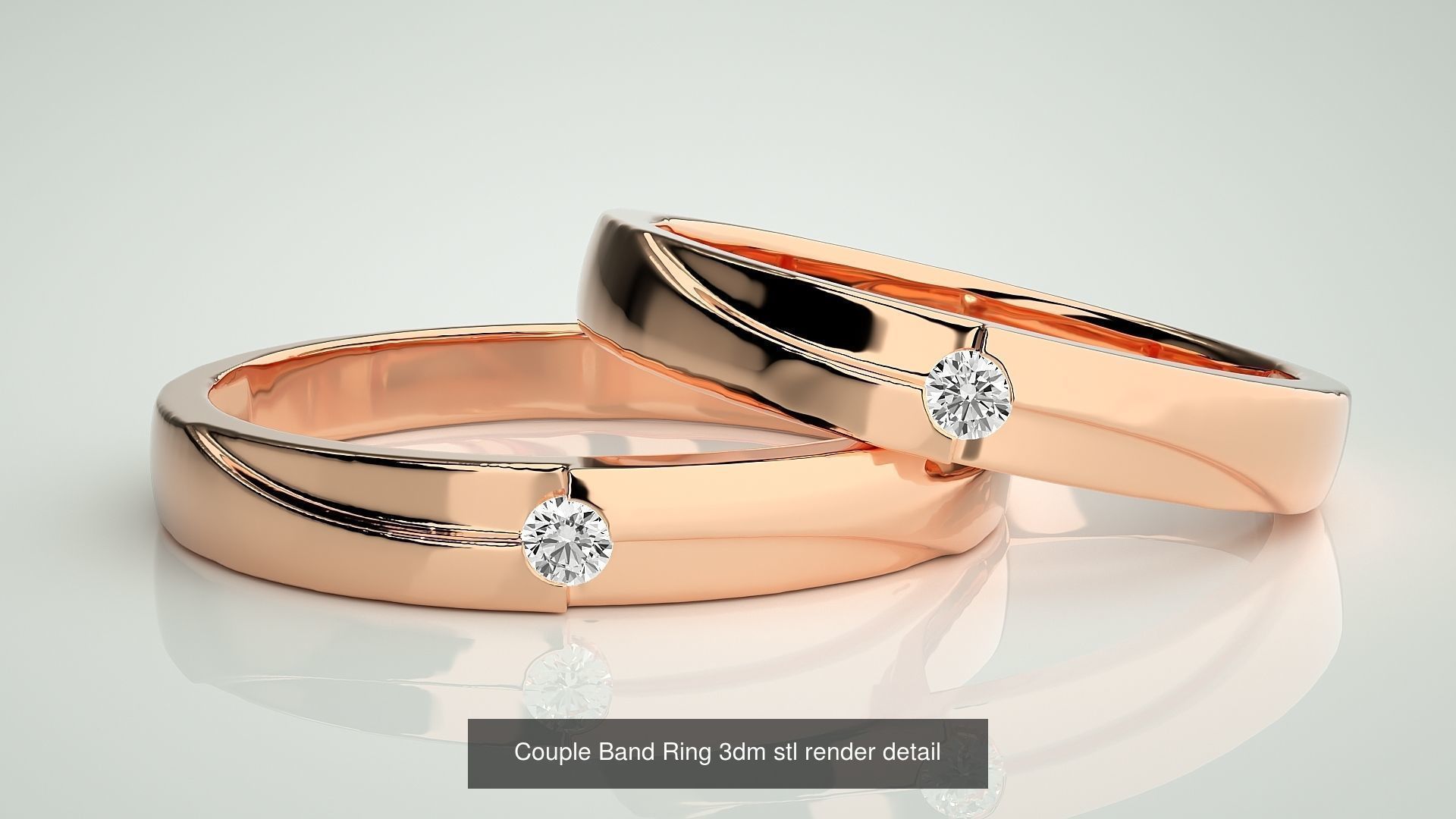 300 Couple Band Ring 3dm stl render detail Part-2  3D Model Collection_79