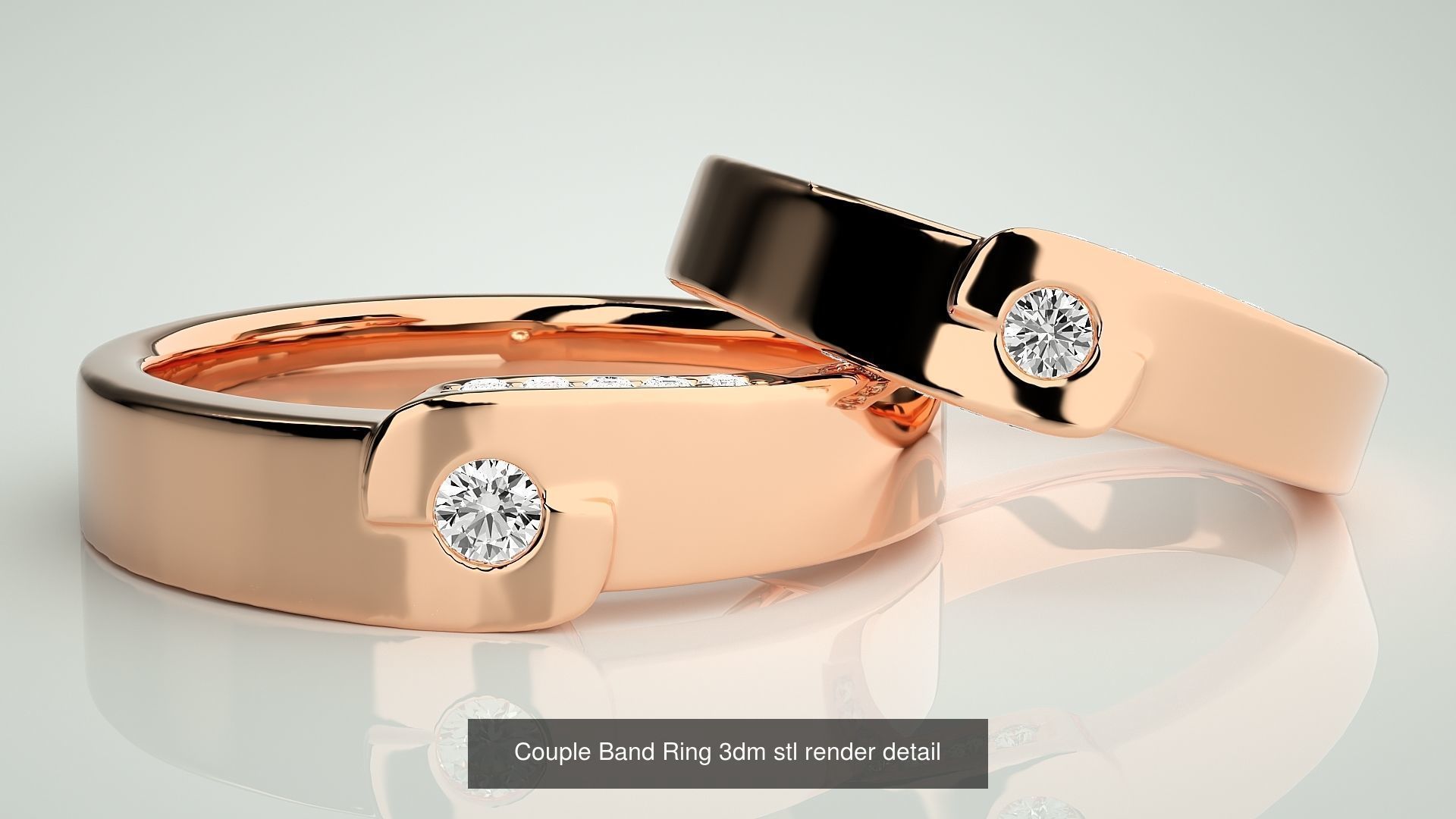 300 Couple Band Ring 3dm stl render detail Part-2  3D Model Collection_102