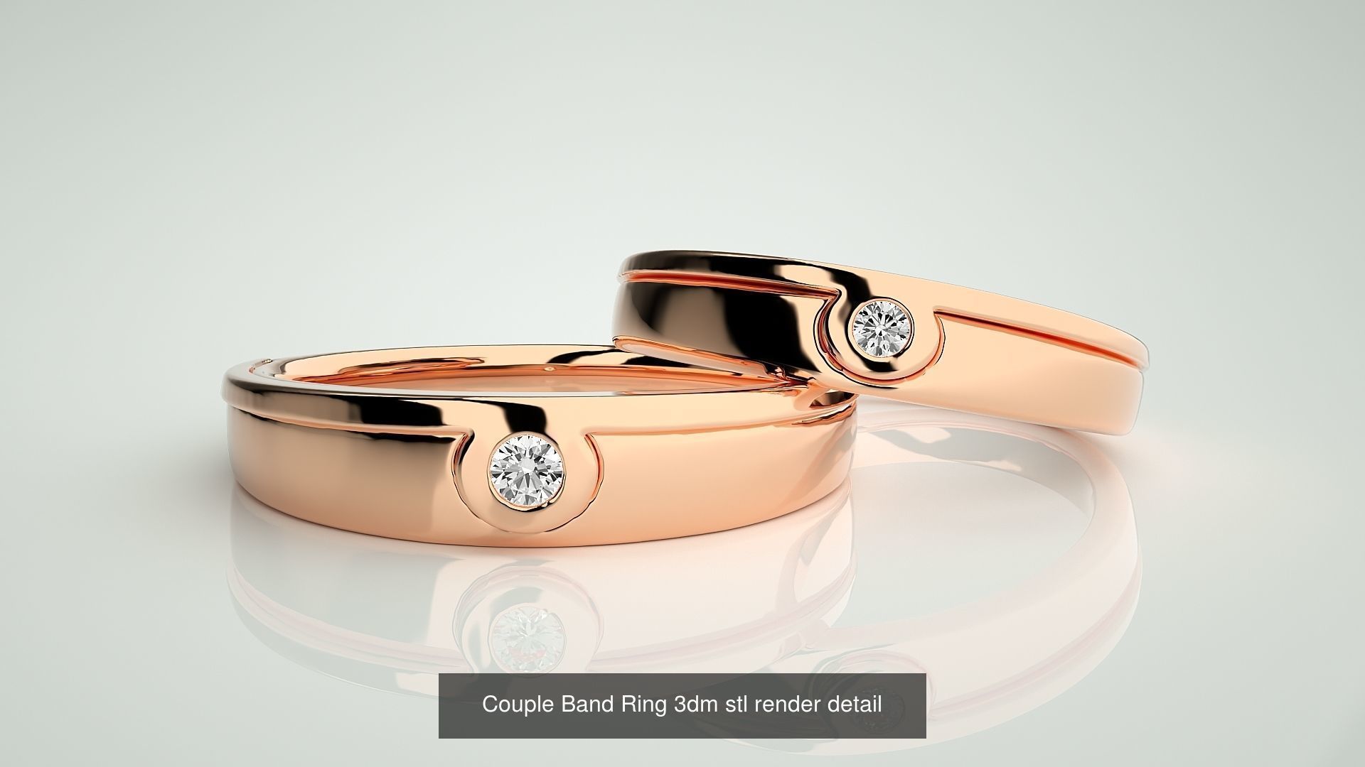 300 Couple Band Ring 3dm stl render detail Part-2  3D Model Collection_111