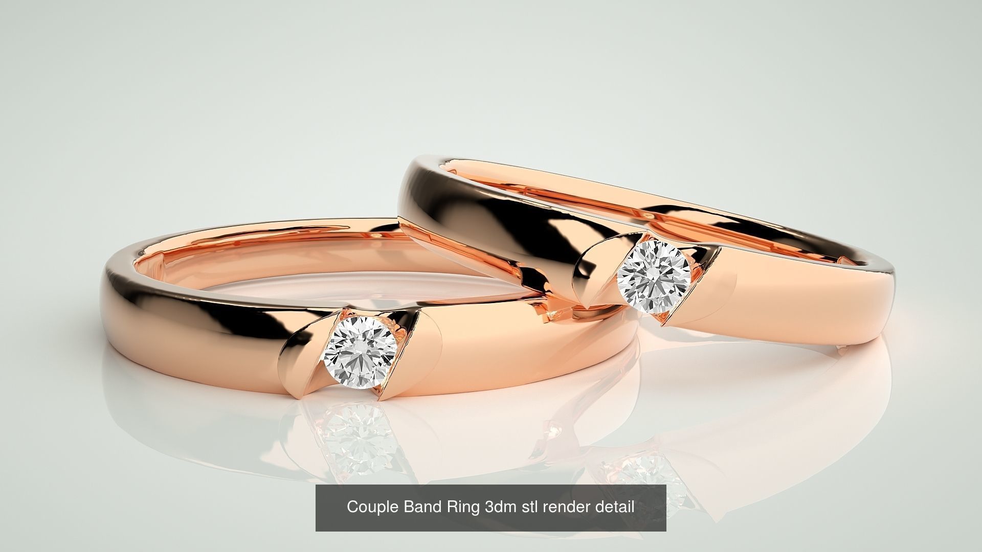 300 Couple Band Ring 3dm stl render detail Part-2  3D Model Collection_109