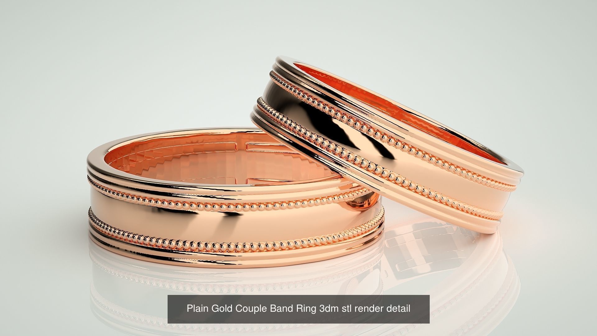 300 Couple Band Ring 3dm stl render detail Part-2  3D Model Collection_97