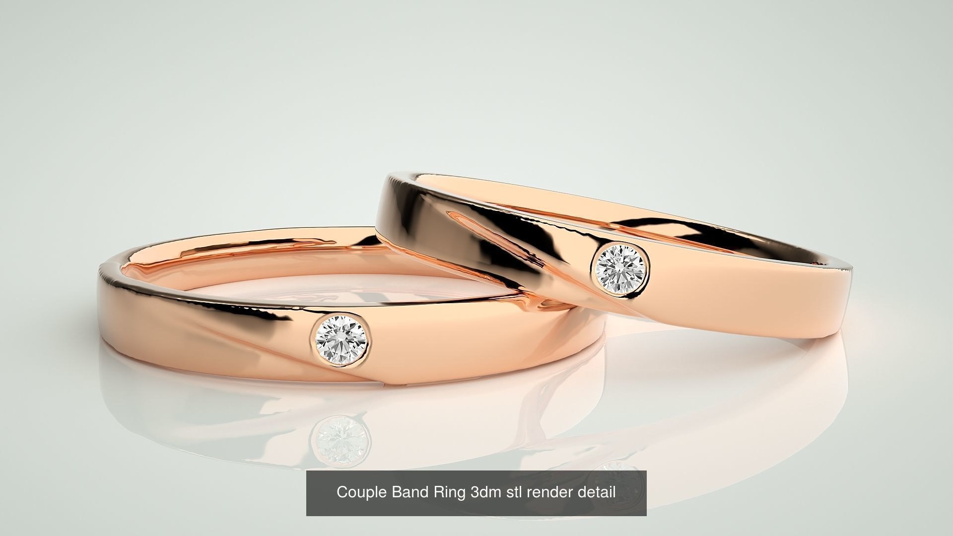 300 Couple Band Ring 3dm stl render detail Part-2  3D Model Collection_92
