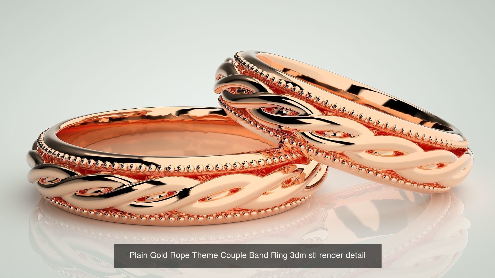 300 Couple Band Ring 3dm stl render detail Part-2  3D Model Collection_89