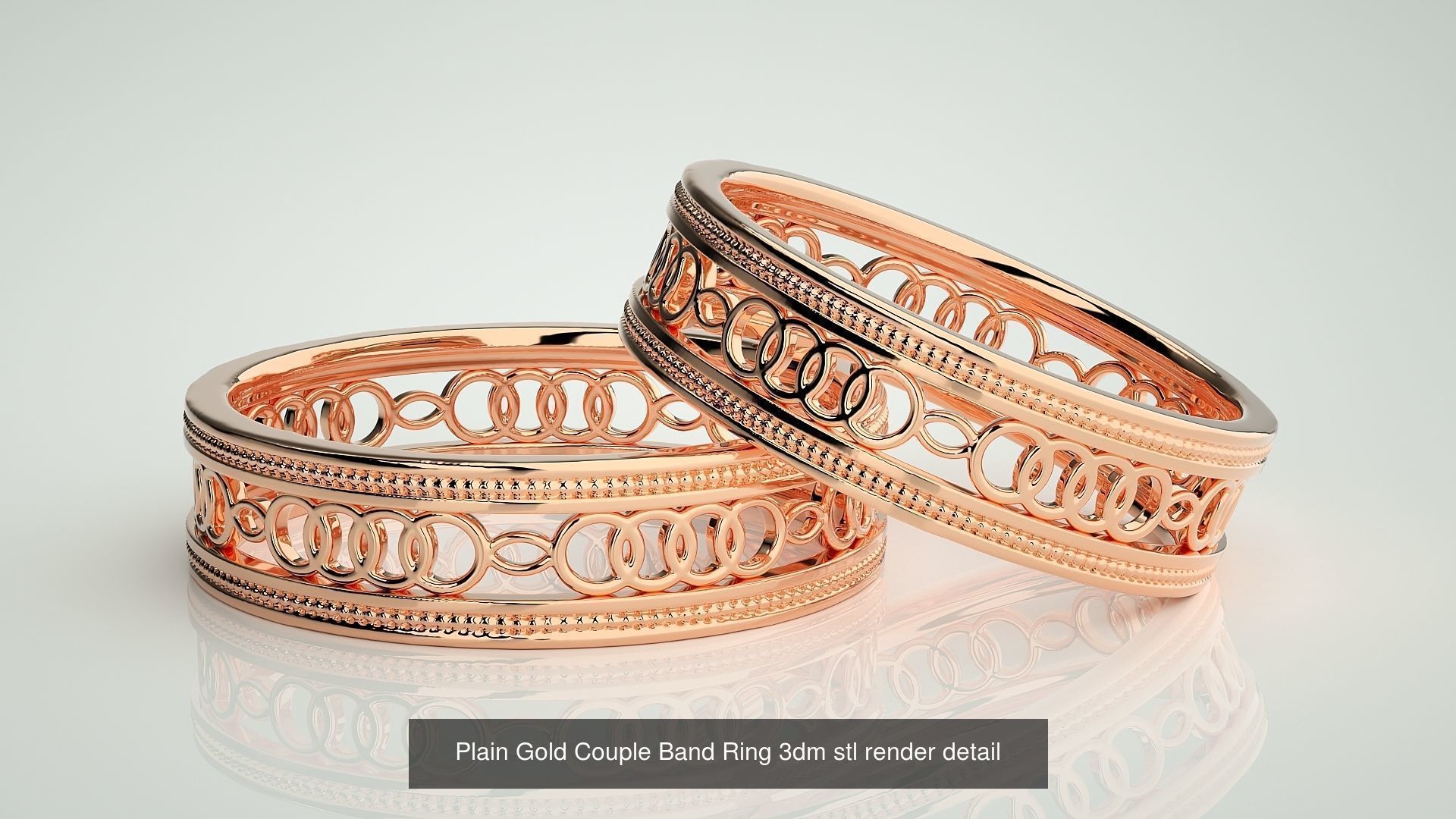 300 Couple Band Ring 3dm stl render detail Part-2  3D Model Collection_128