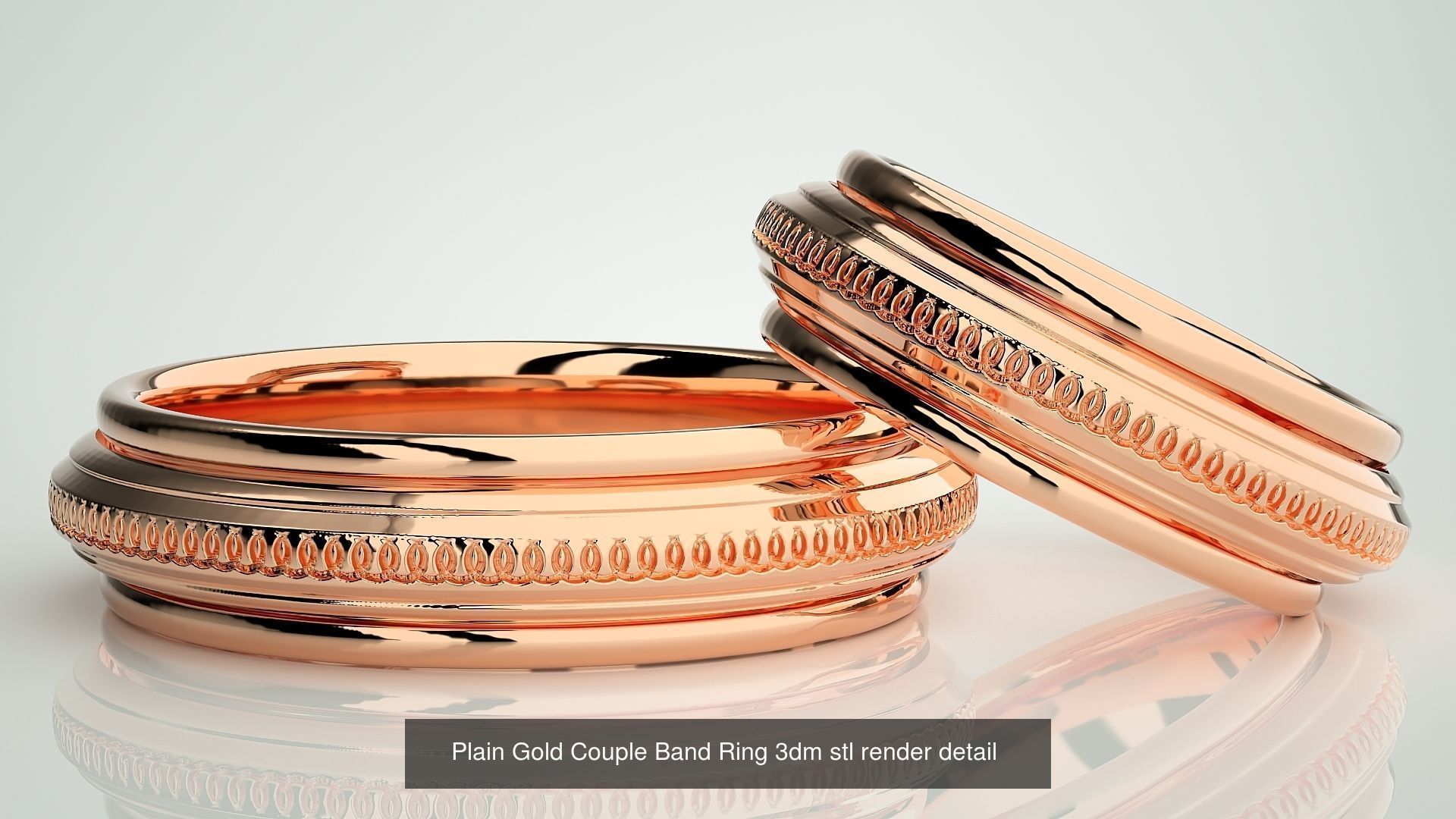 300 Couple Band Ring 3dm stl render detail Part-2  3D Model Collection_63