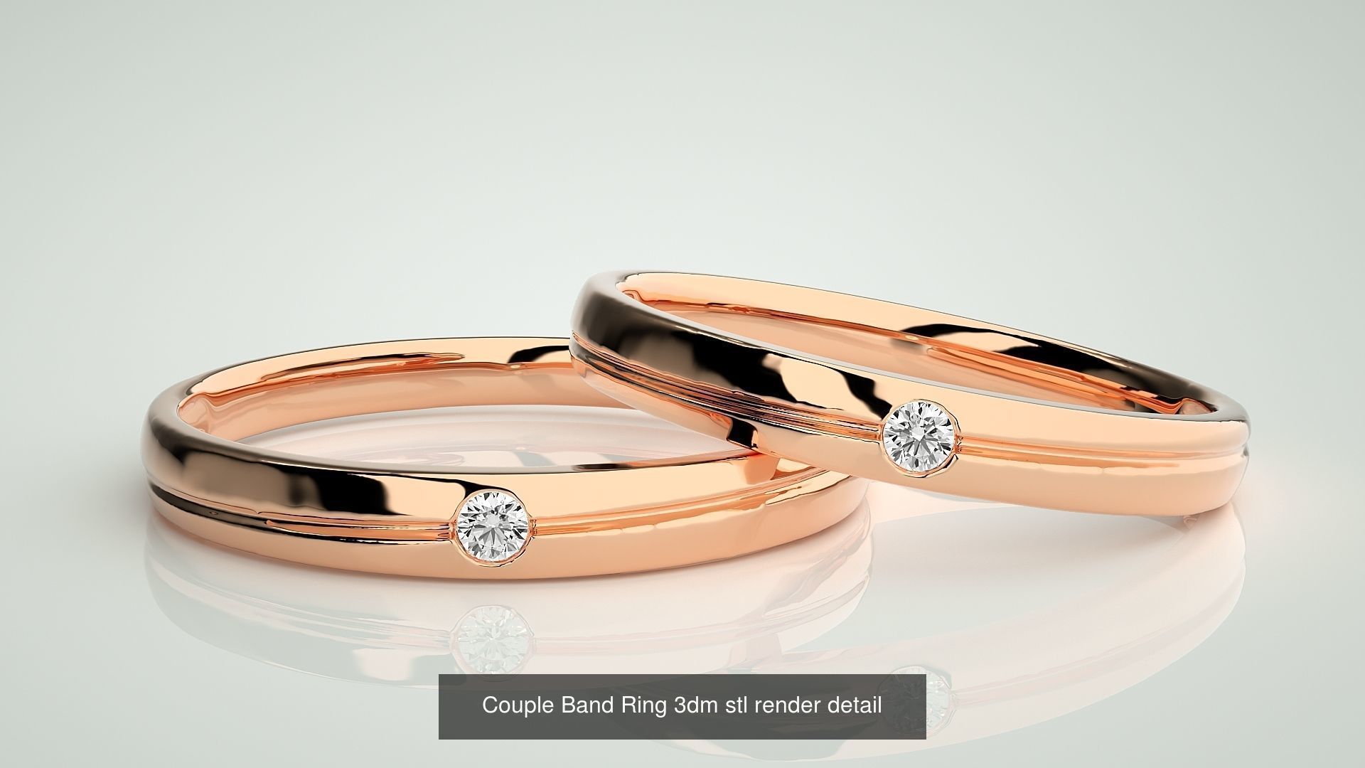 300 Couple Band Ring 3dm stl render detail Part-2  3D Model Collection_83