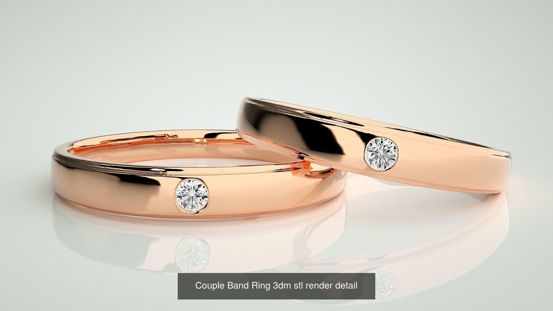 300 Couple Band Ring 3dm stl render detail Part-2  3D Model Collection_84