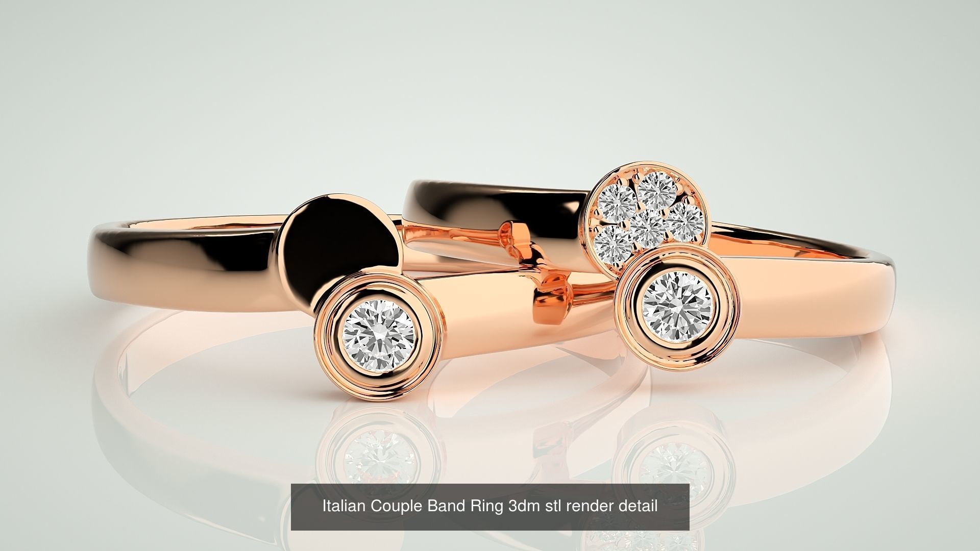 300 Couple Band Ring 3dm stl render detail Part-2  3D Model Collection_50