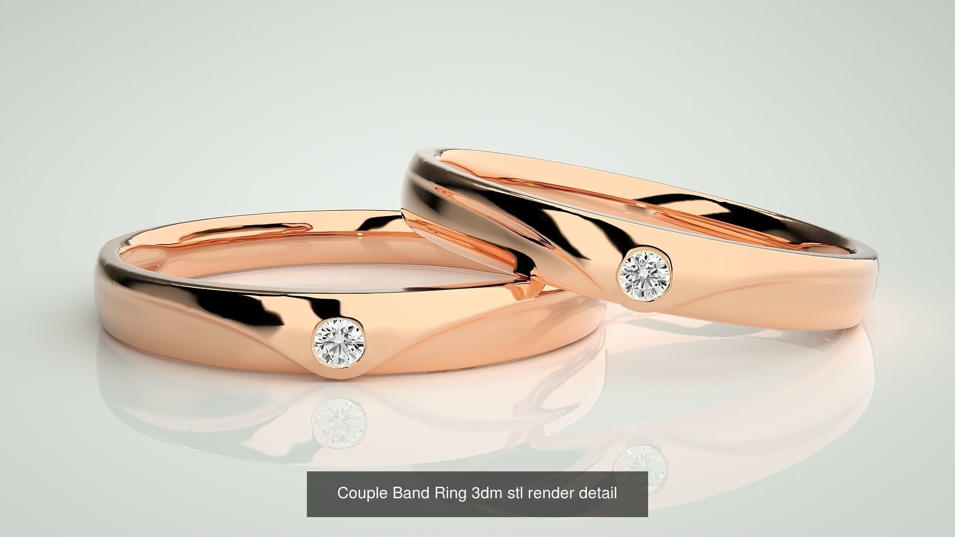 300 Couple Band Ring 3dm stl render detail Part-2  3D Model Collection_98