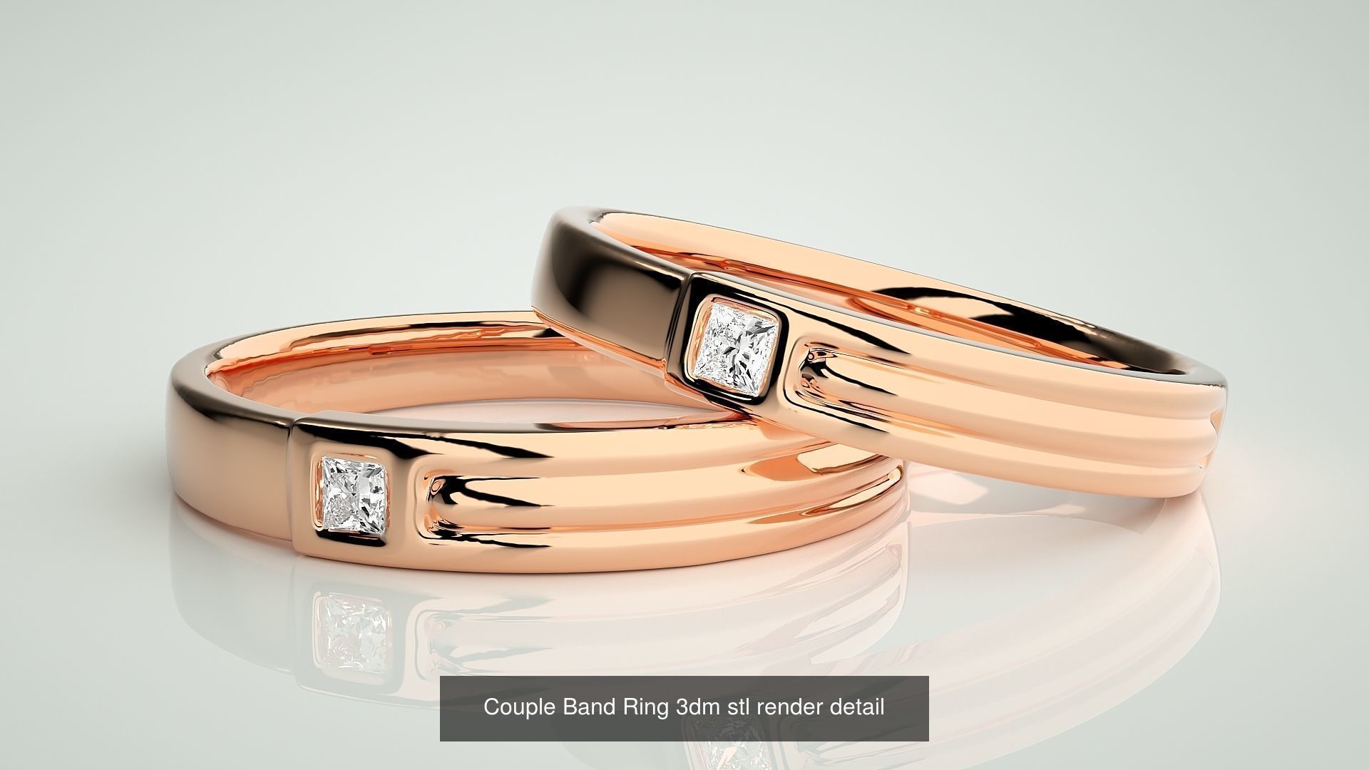 300 Couple Band Ring 3dm stl render detail Part-2  3D Model Collection_105