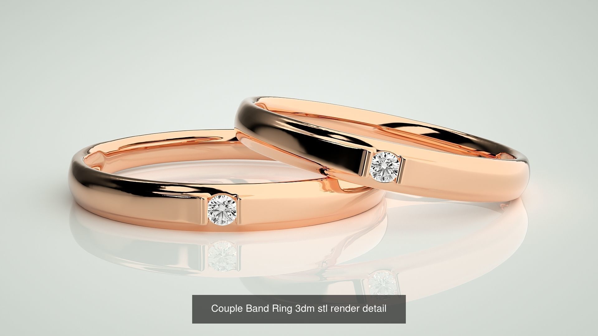 300 Couple Band Ring 3dm stl render detail Part-2  3D Model Collection_94