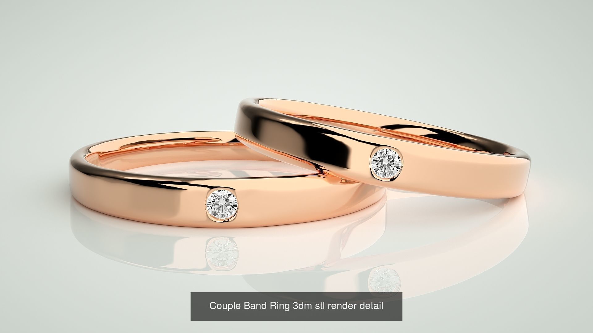 300 Couple Band Ring 3dm stl render detail Part-2  3D Model Collection_95