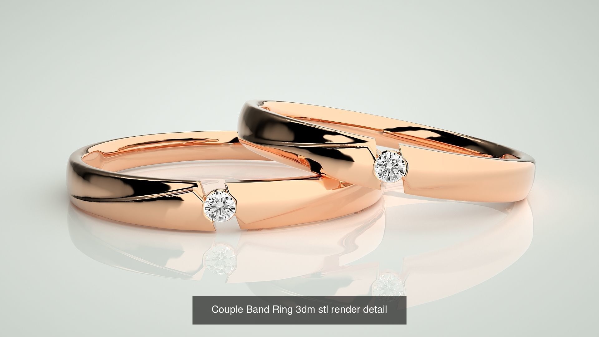300 Couple Band Ring 3dm stl render detail Part-2  3D Model Collection_96