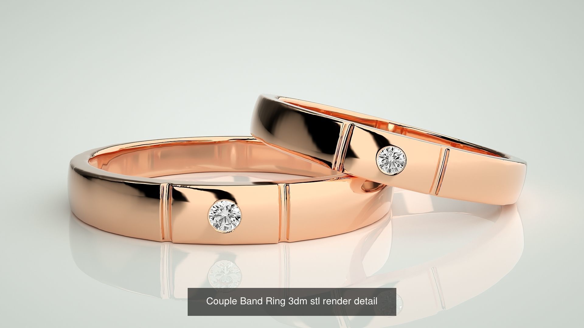 300 Couple Band Ring 3dm stl render detail Part-2  3D Model Collection_77