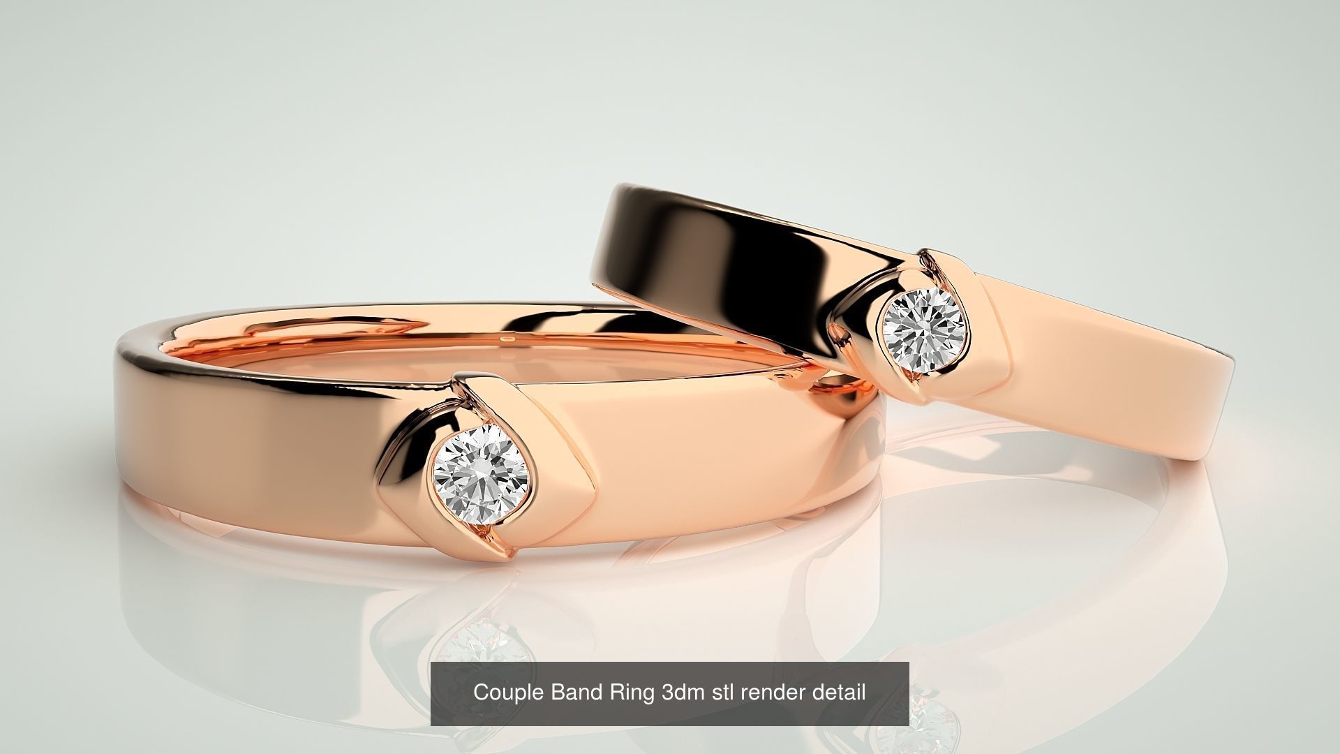 300 Couple Band Ring 3dm stl render detail Part-2  3D Model Collection_93