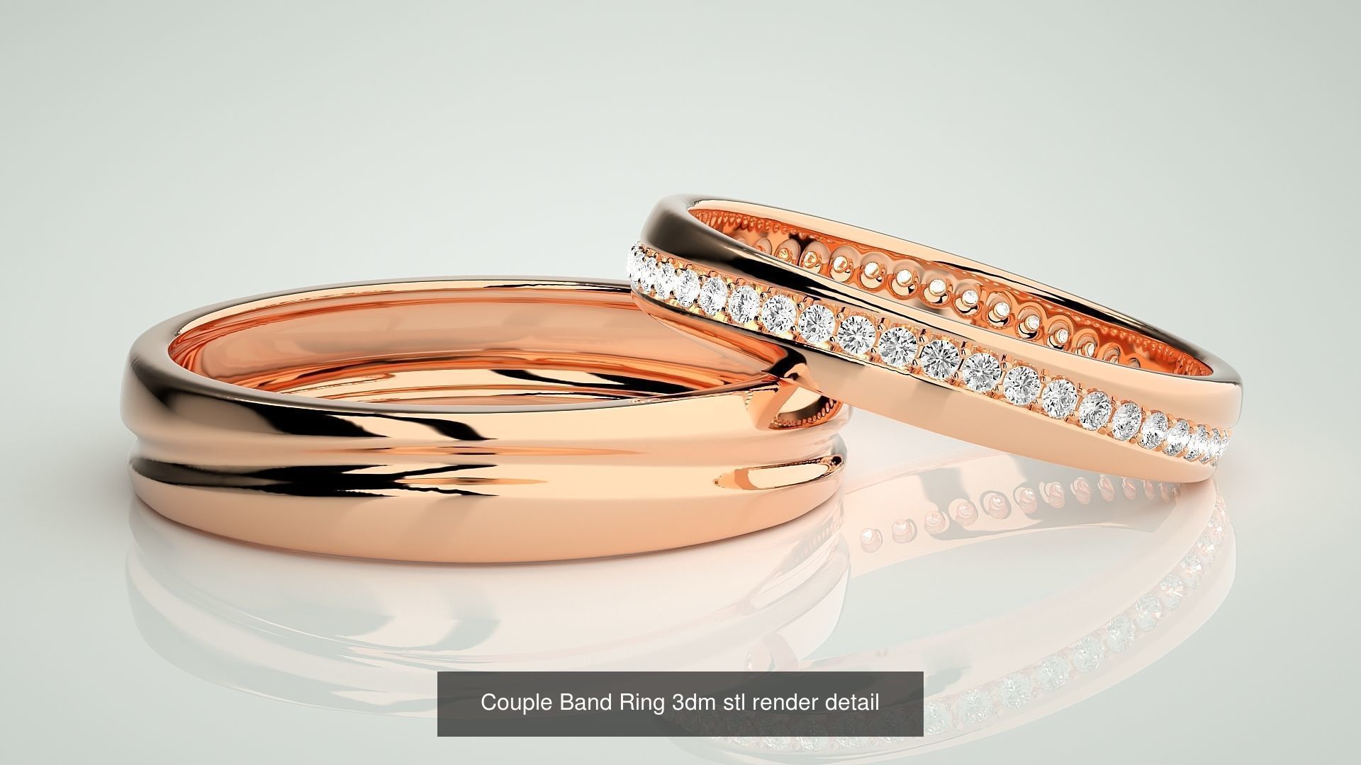 300 Couple Band Ring 3dm stl render detail Part-2  3D Model Collection_108