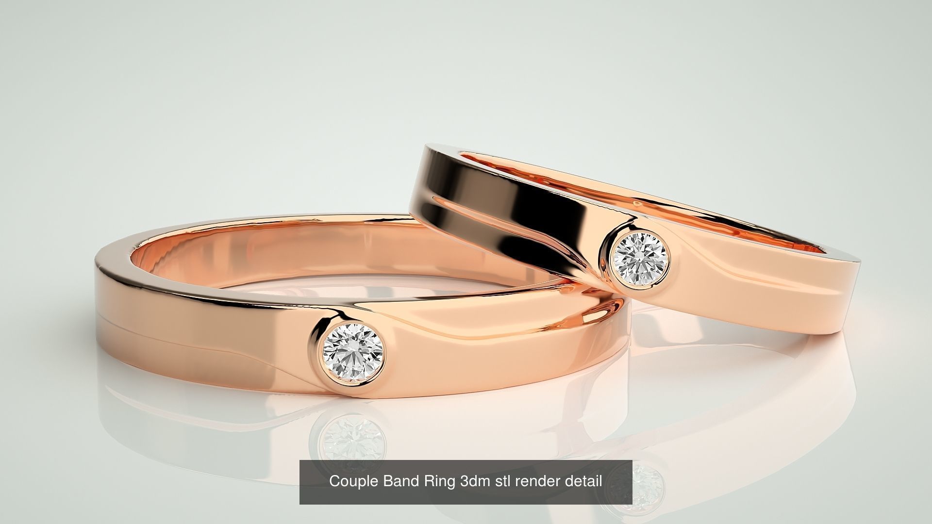 300 Couple Band Ring 3dm stl render detail Part-2  3D Model Collection_85