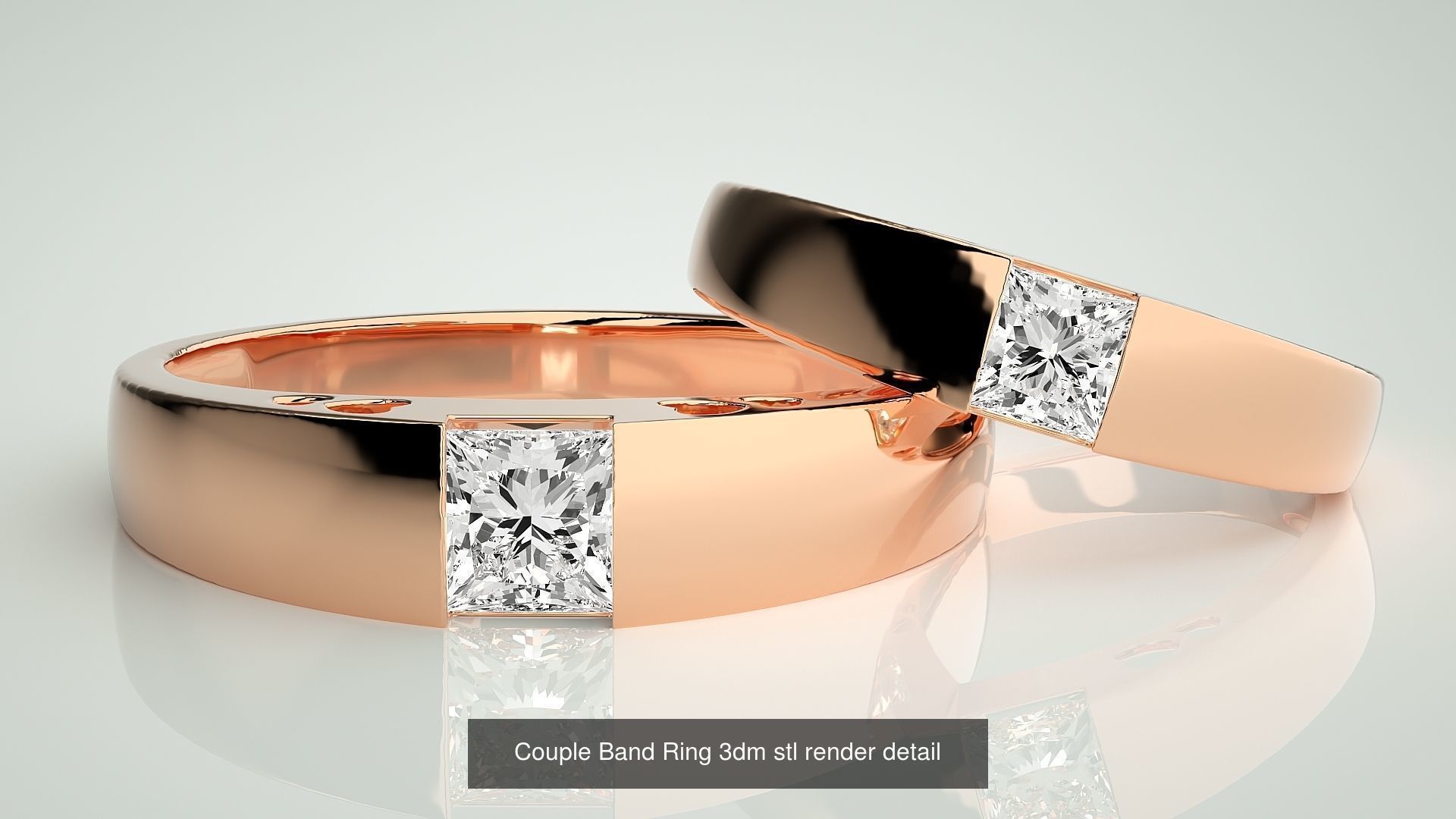 300 Couple Band Ring 3dm stl render detail Part-2  3D Model Collection_76