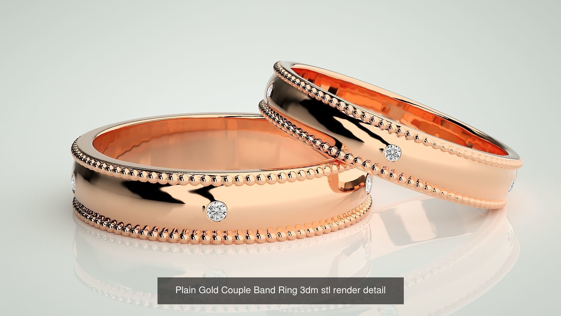300 Couple Band Ring 3dm stl render detail Part-2  3D Model Collection_100