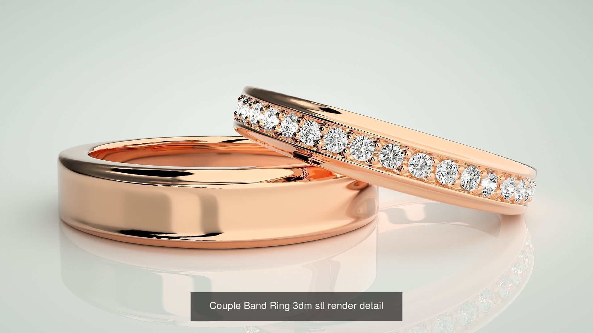 300 Couple Band Ring 3dm stl render detail Part-2  3D Model Collection_141