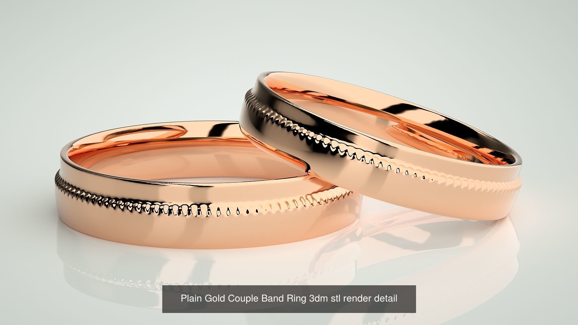 300 Couple Band Ring 3dm stl render detail Part-2  3D Model Collection_136