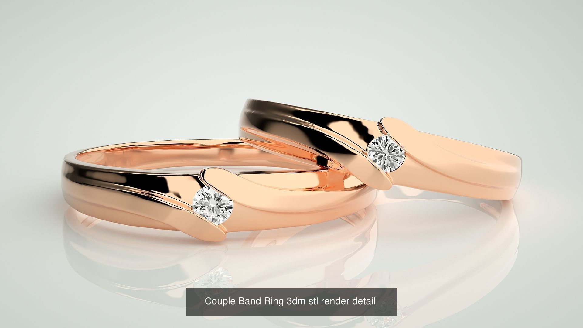 300 Couple Band Ring 3dm stl render detail Part-2  3D Model Collection_61