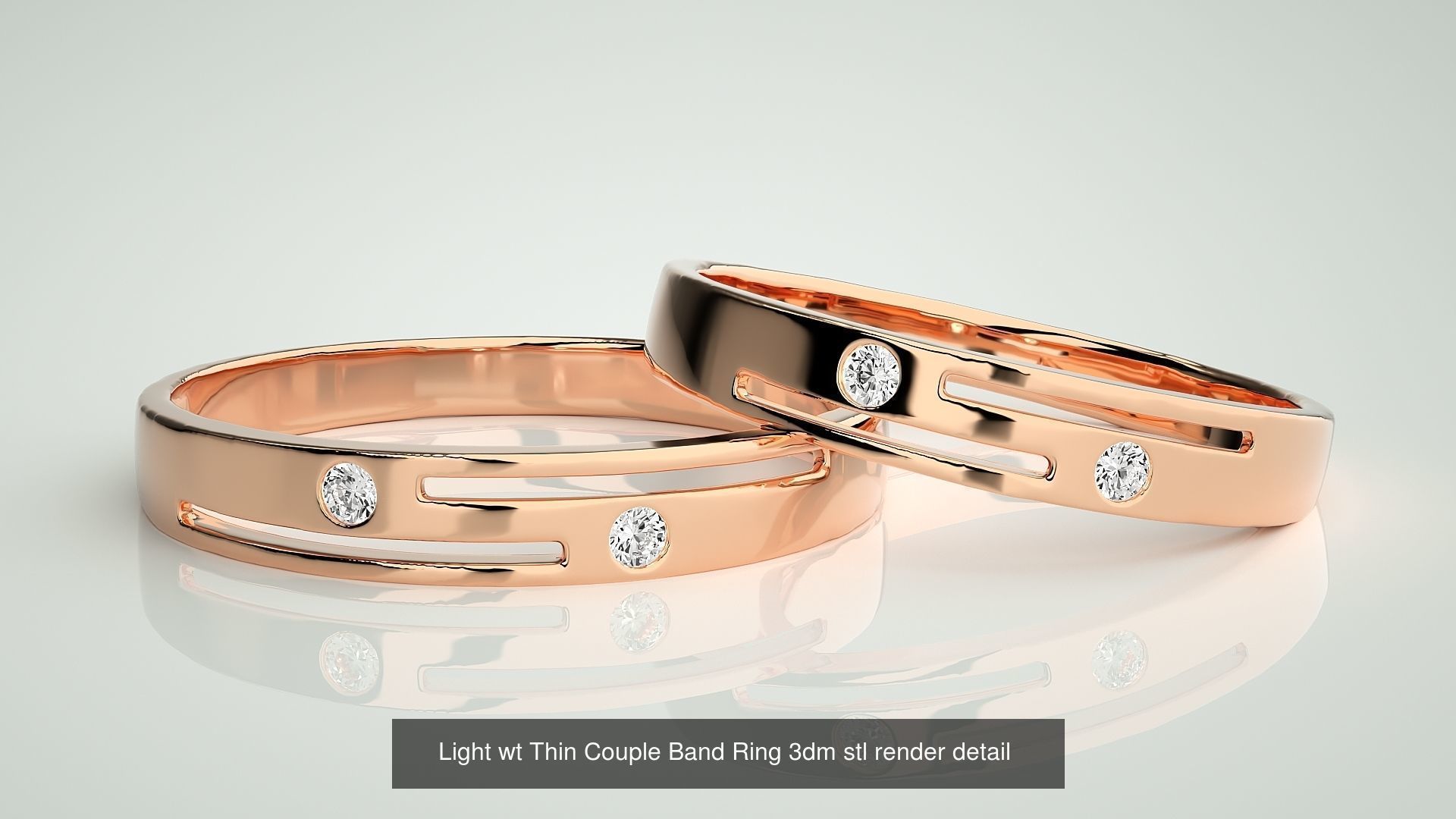300 Couple Band Ring 3dm stl render detail Part-2  3D Model Collection_71