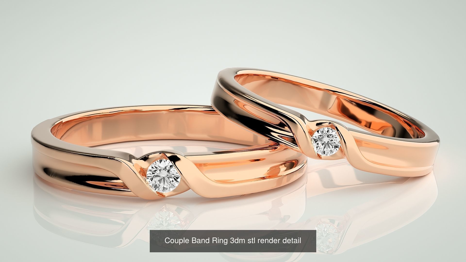 300 Couple Band Ring 3dm stl render detail Part-2  3D Model Collection_99