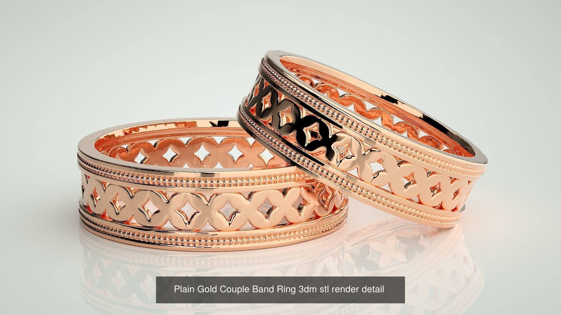300 Couple Band Ring 3dm stl render detail Part-2  3D Model Collection_127