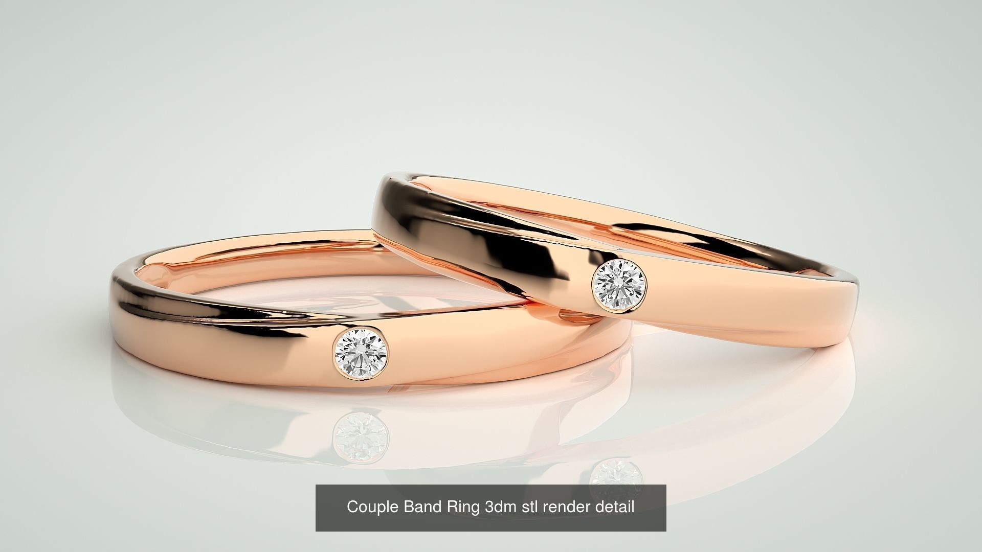 300 Couple Band Ring 3dm stl render detail Part-2  3D Model Collection_91