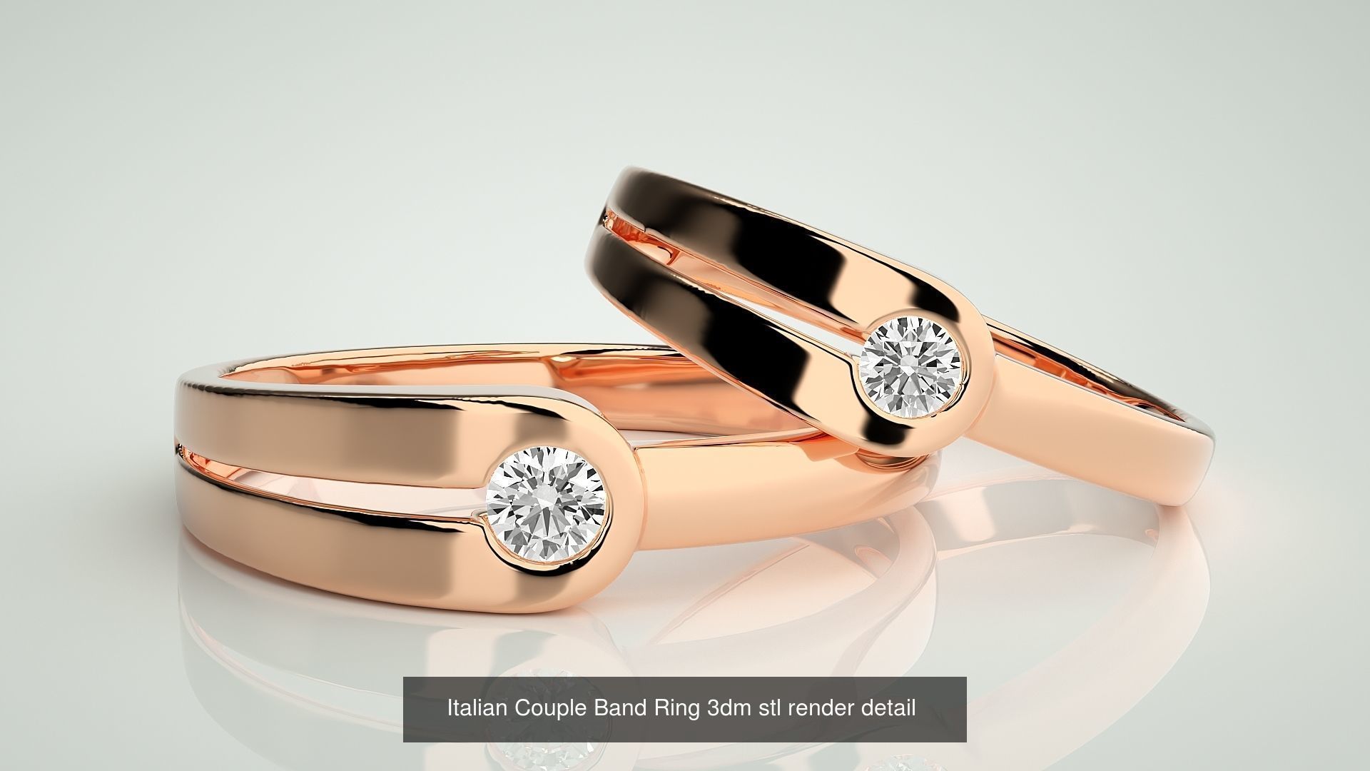 300 Couple Band Ring 3dm stl render detail Part-2  3D Model Collection_66