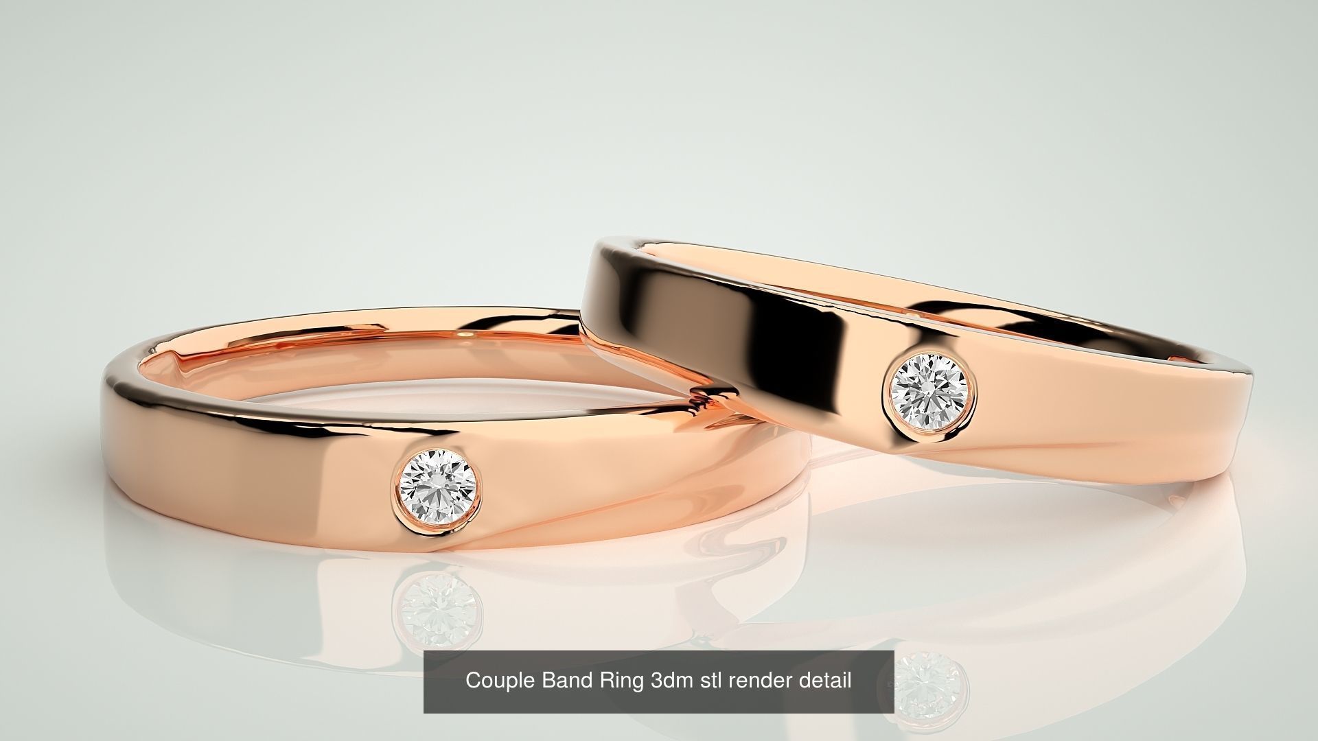 300 Couple Band Ring 3dm stl render detail Part-2  3D Model Collection_86