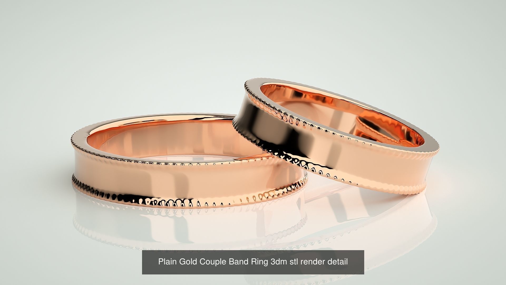 300 Couple Band Ring 3dm stl render detail Part-2  3D Model Collection_138