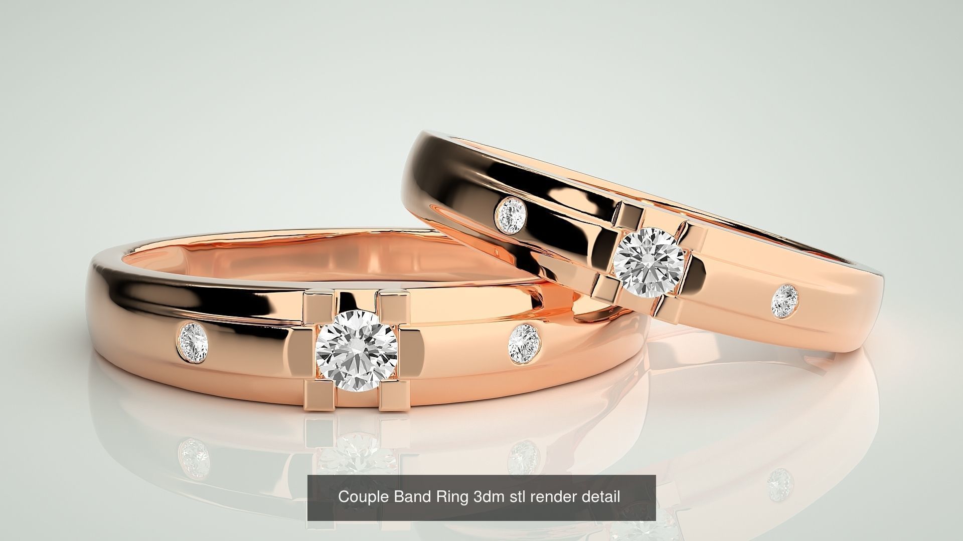300 Couple Band Ring 3dm stl render detail Part-2  3D Model Collection_52