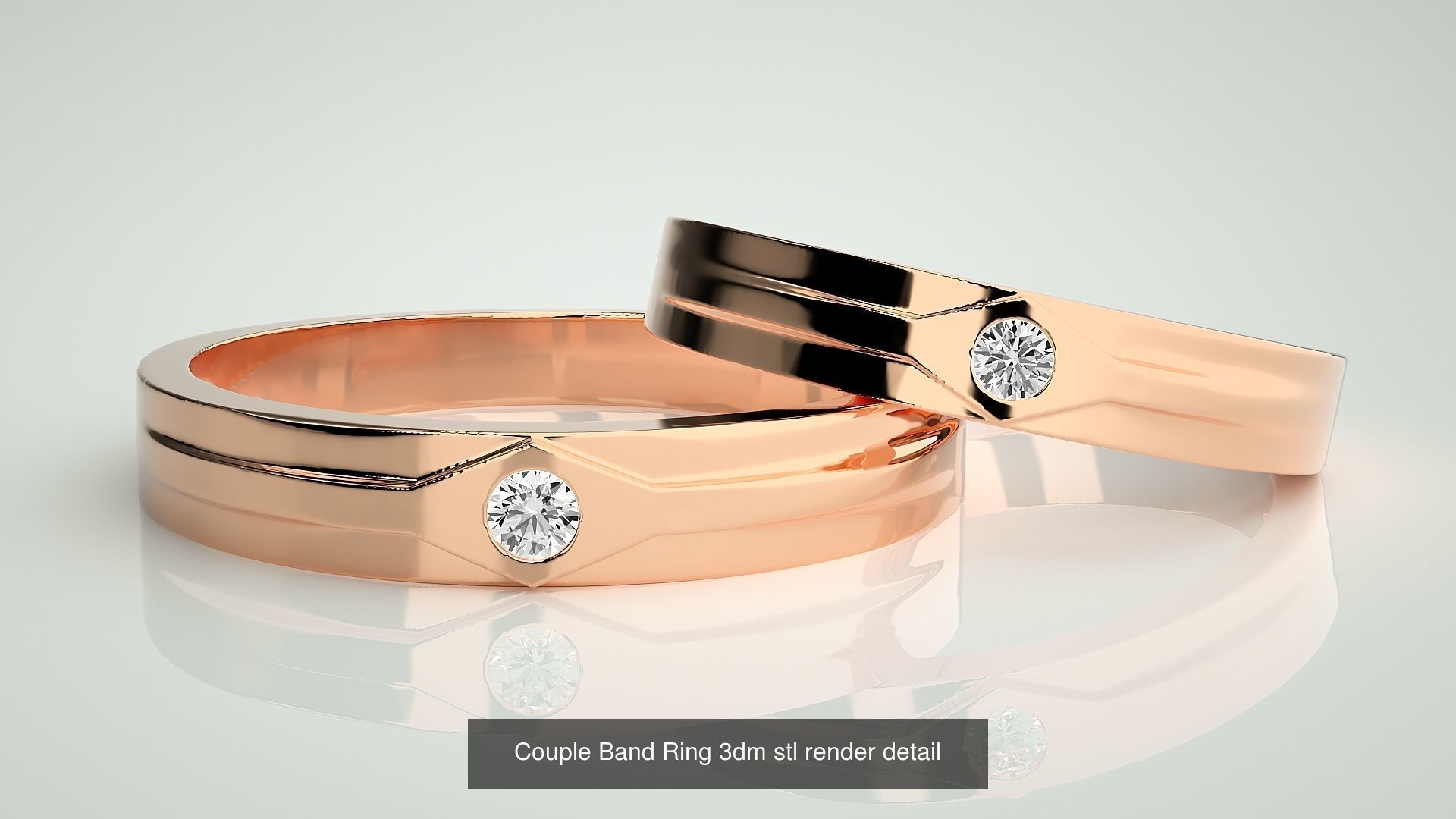 300 Couple Band Ring 3dm stl render detail Part-2  3D Model Collection_103