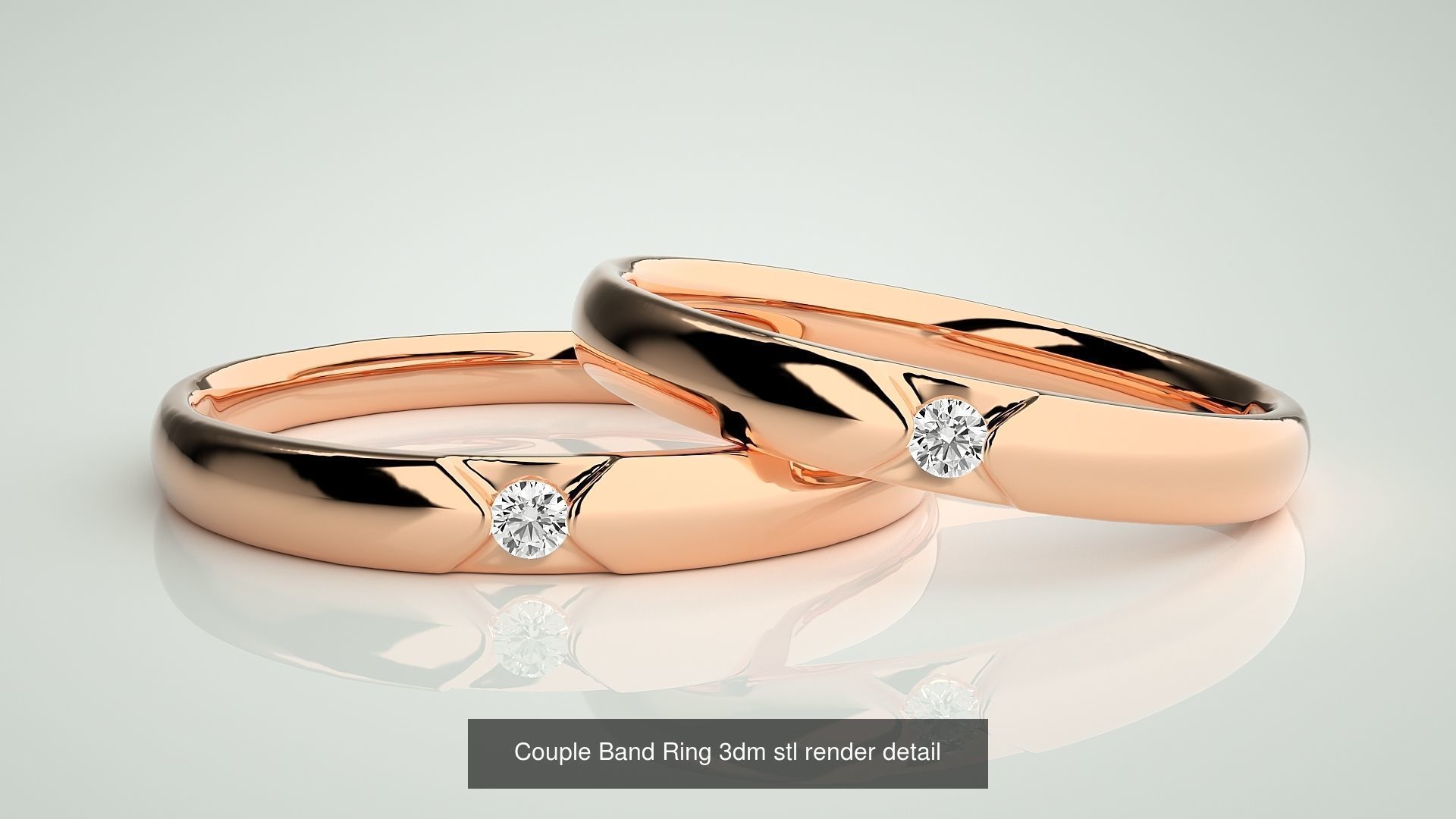 300 Couple Band Ring 3dm stl render detail Part-2  3D Model Collection_115