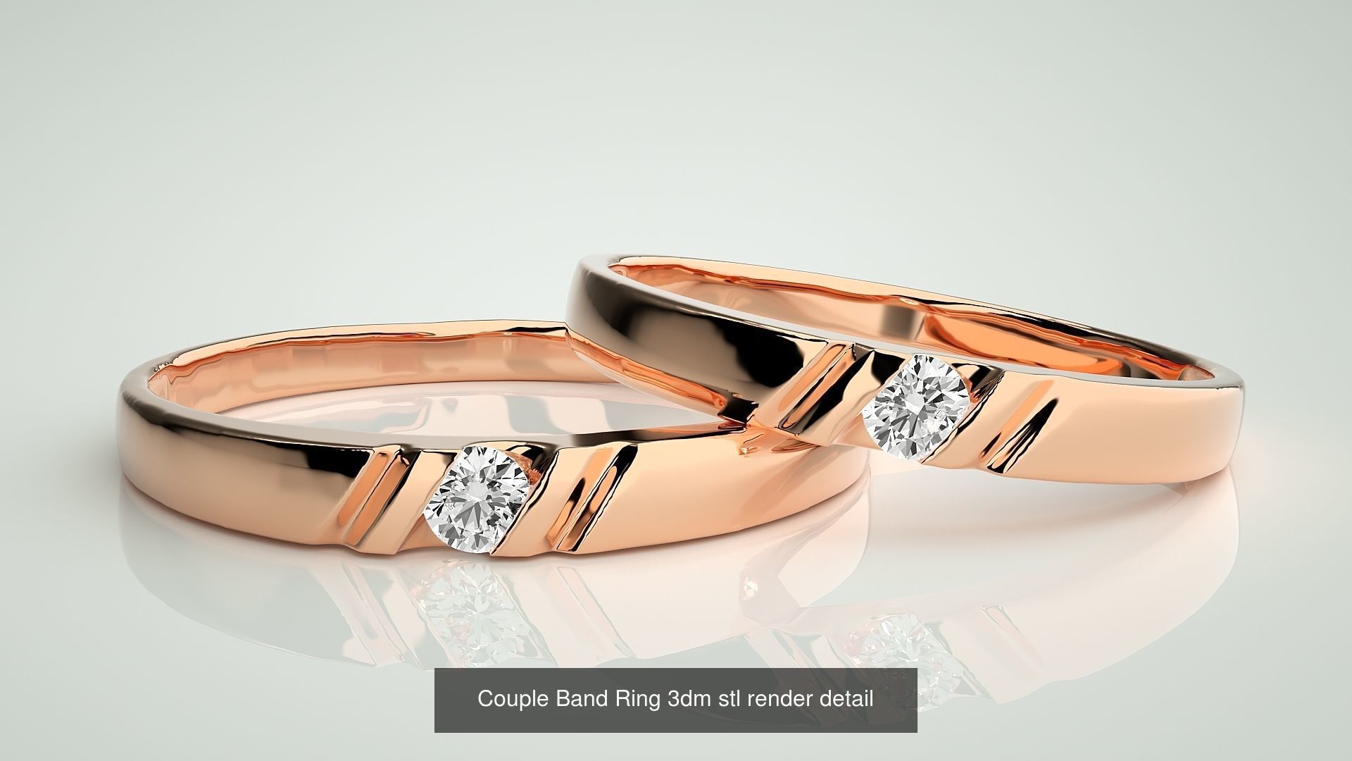 300 Couple Band Ring 3dm stl render detail Part-2  3D Model Collection_72