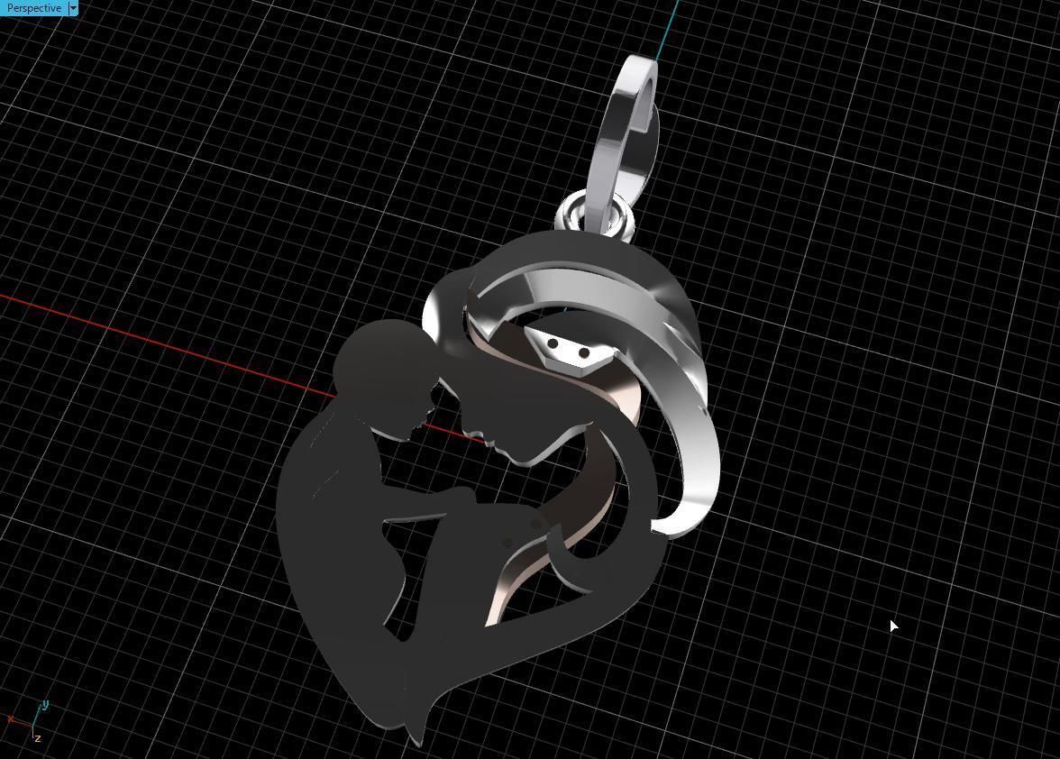 Pendant Mother with child 3D print model_12