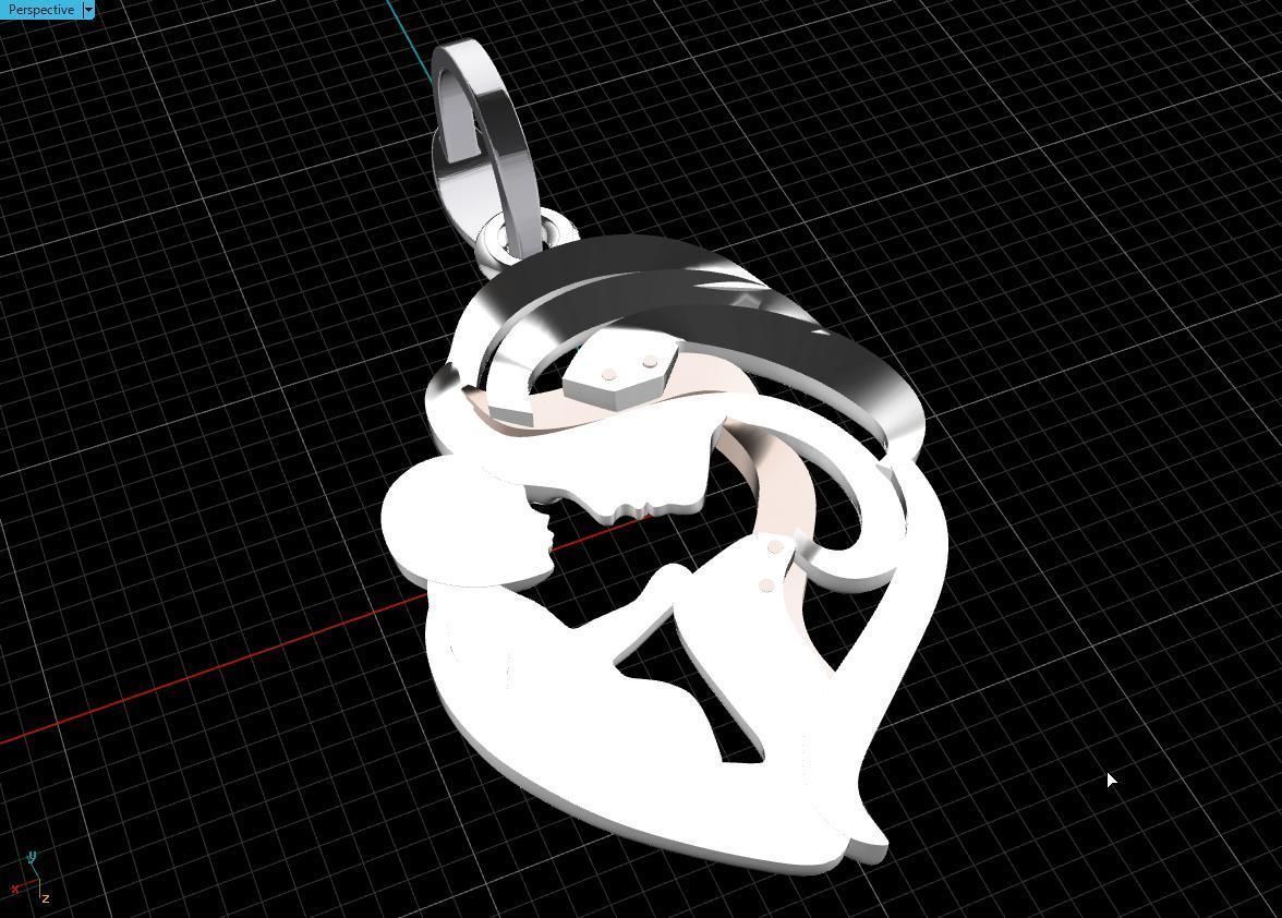 Pendant Mother with child 3D print model_15