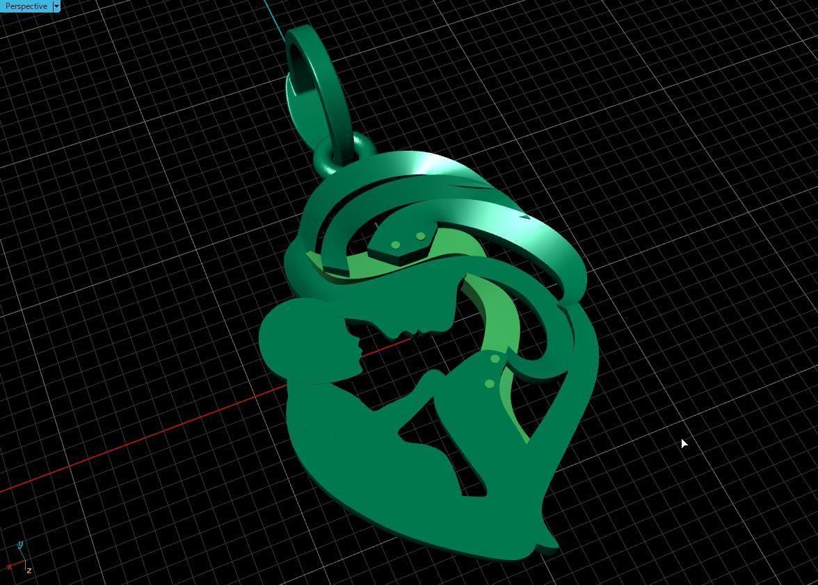 Pendant Mother with child 3D print model_11