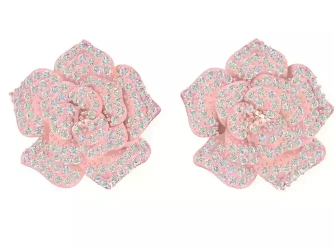 DIAMOND ROSE EARRINGS 2807