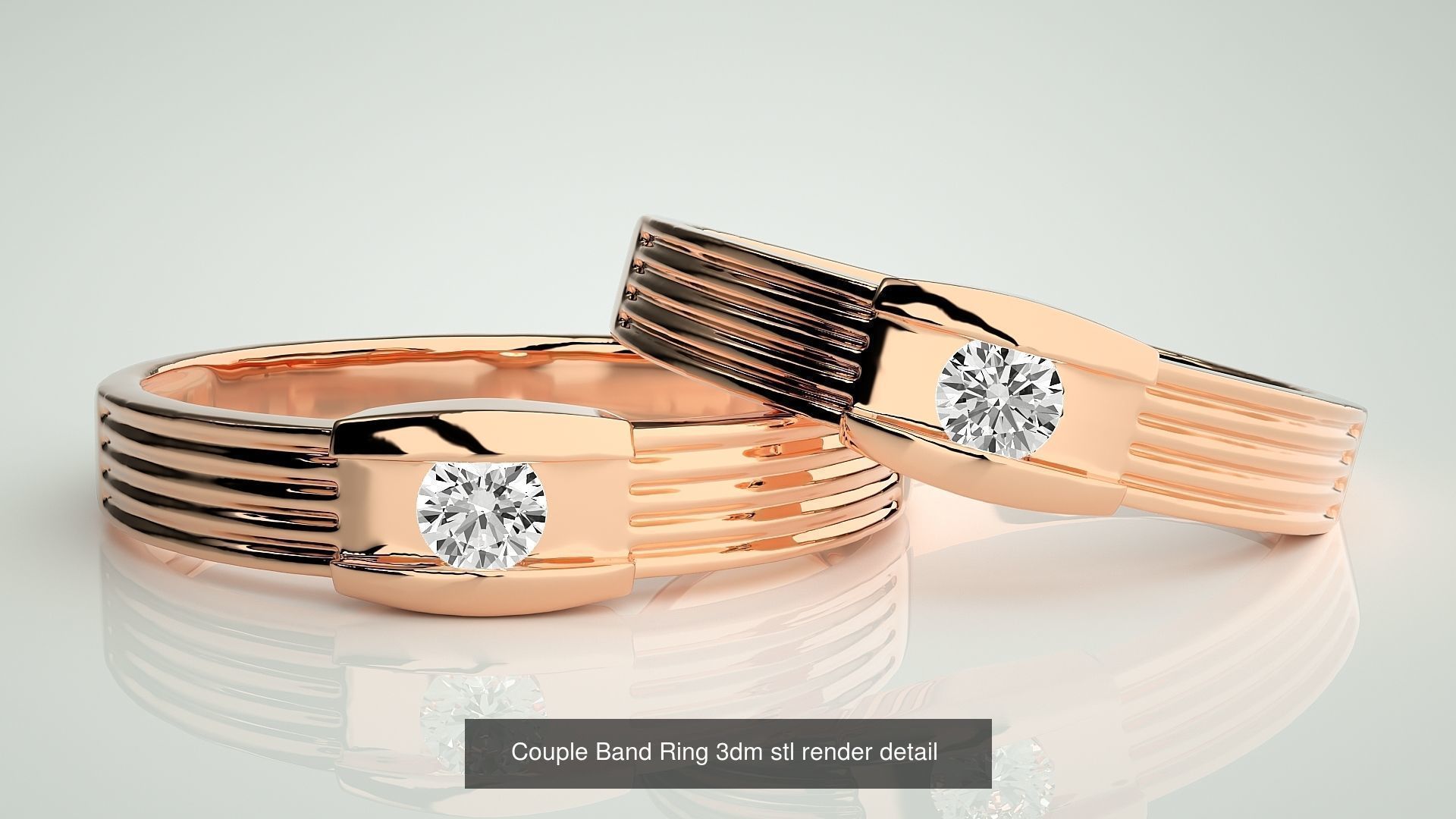 156  Couple Band Ring 3dm stl render detail Part-3 3D Model Collection_143